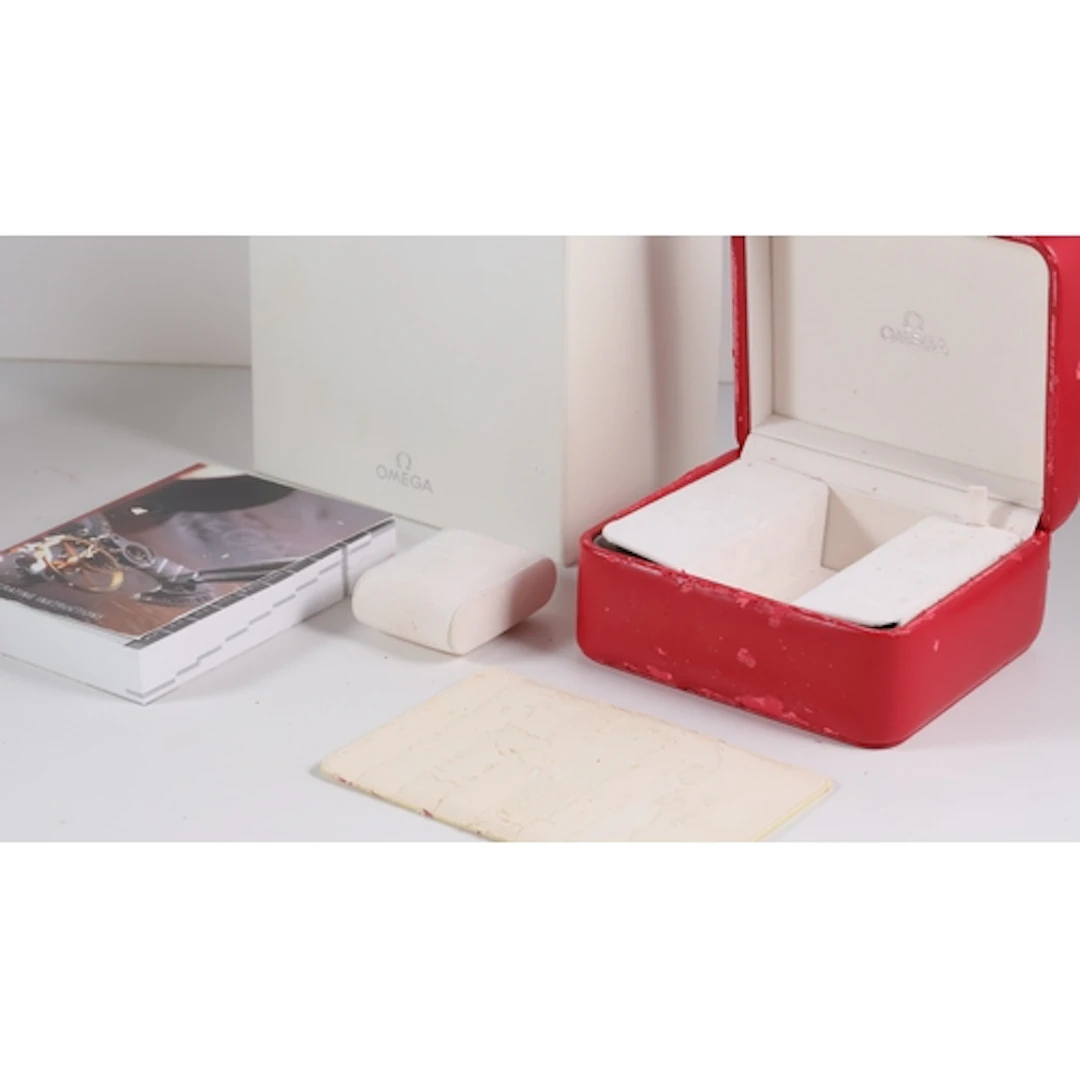 Omega Watch Box, Card Holder and Booklet. Watch box is in a ...