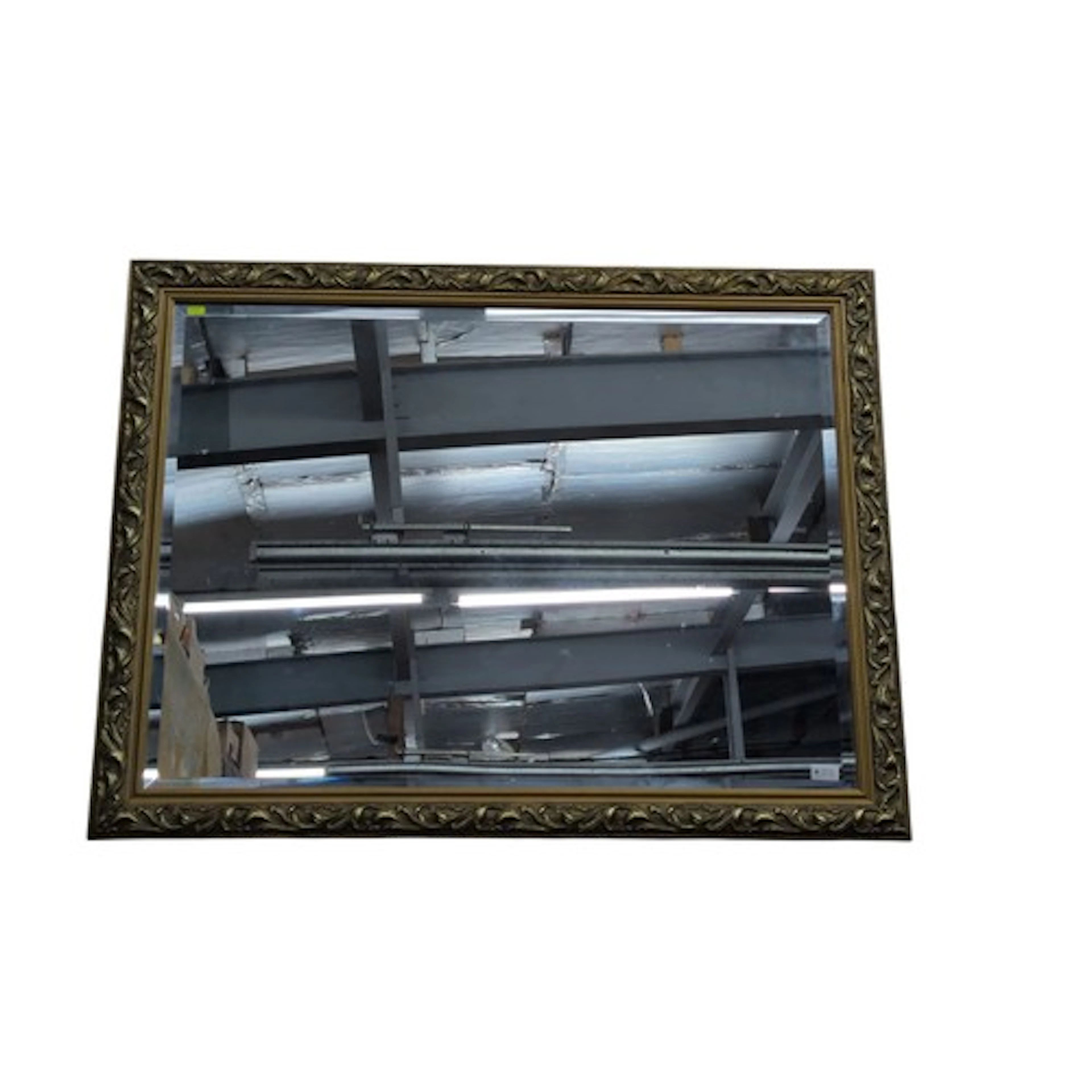 Modern gilt framed bevelled edge mirror 115 x 89cm