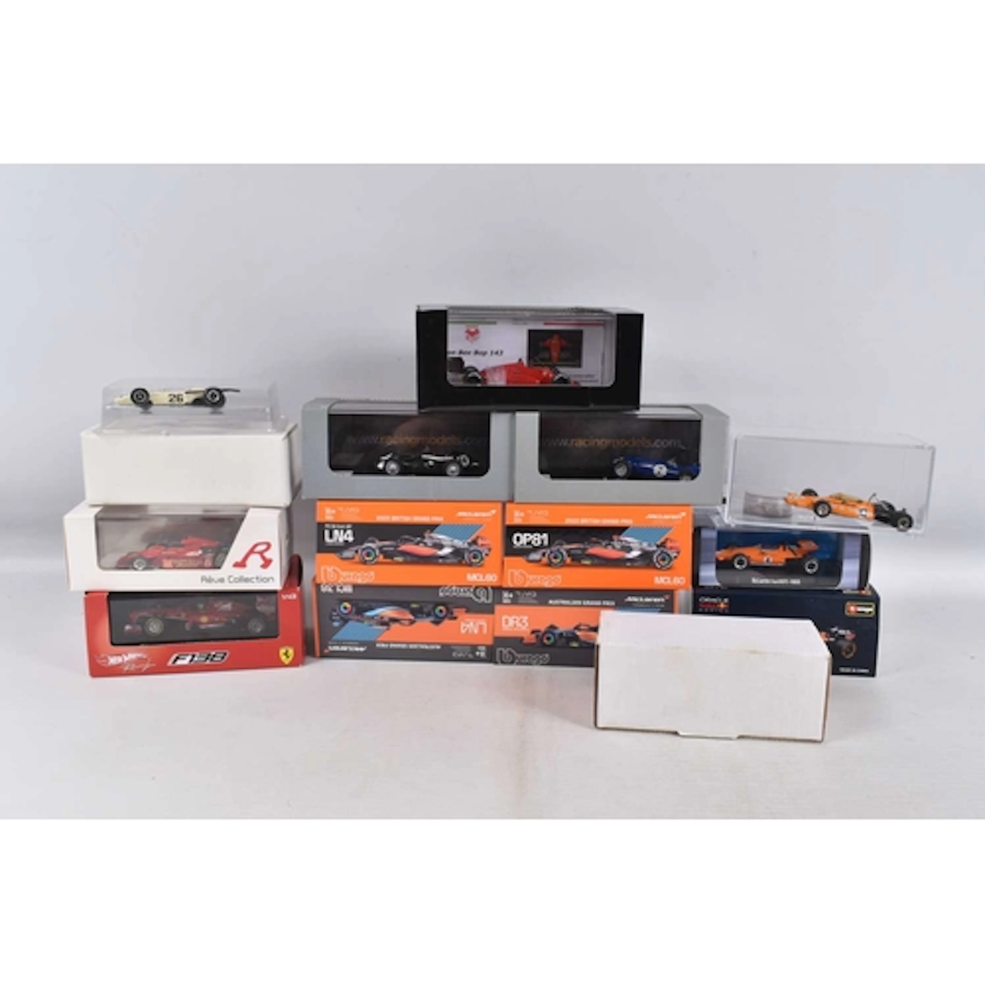 FIFTEEN BOXED OR CASED SELECTION OF FORMULA RACING MODEL VEH...