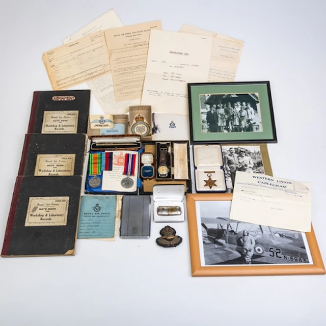 BATTLE OF BRITAIN HURRICANE PILOT'S MEDALS AND EPHEMERA. Bat...
