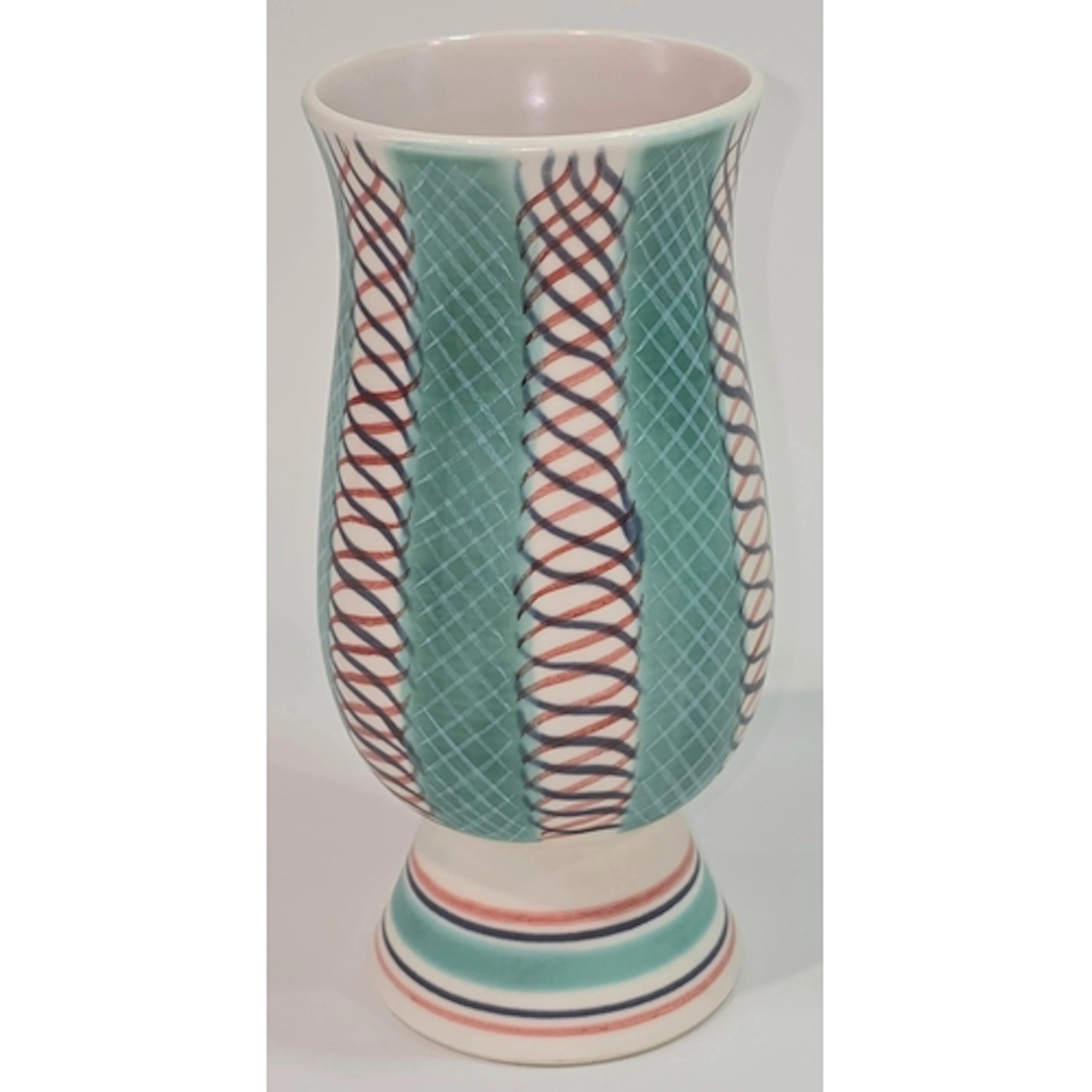 Poole Pottery shape 703 PKT pattern Freeform footed vase 7.5...