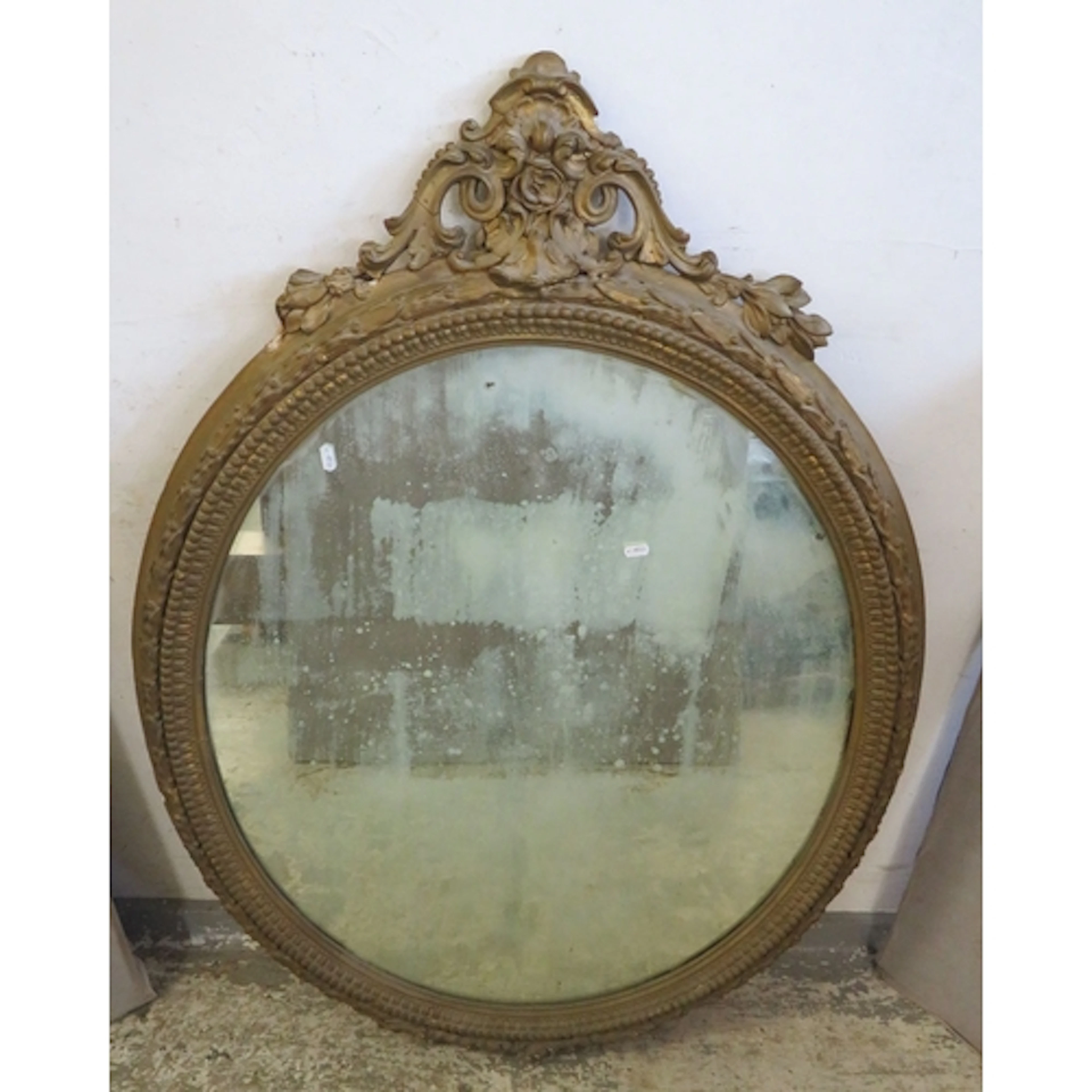 Large Oval Gilt Framed Mirror, approx. 125cm H x 90cm W (BW)