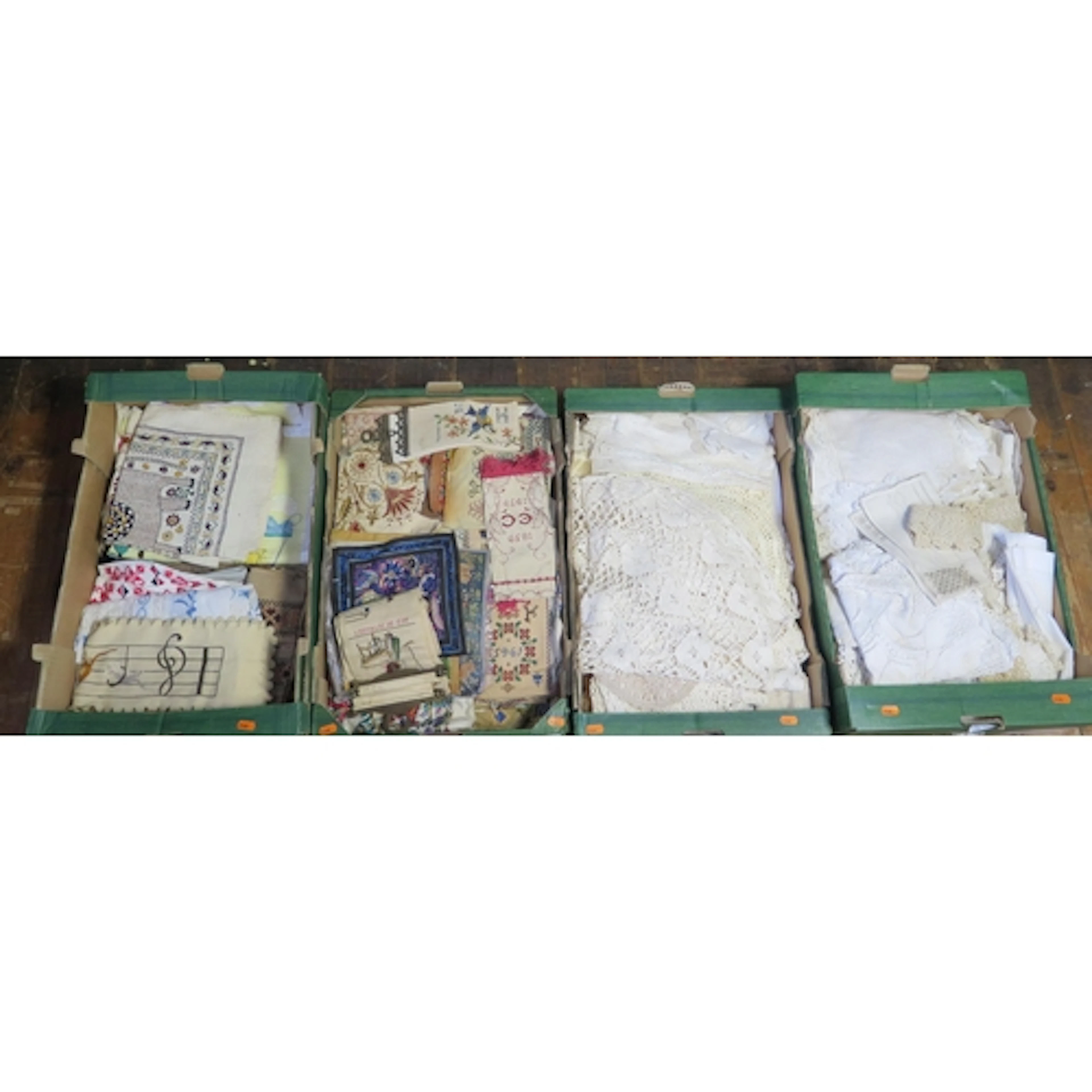 Large selections of antique and vintage linen, embroidery an...