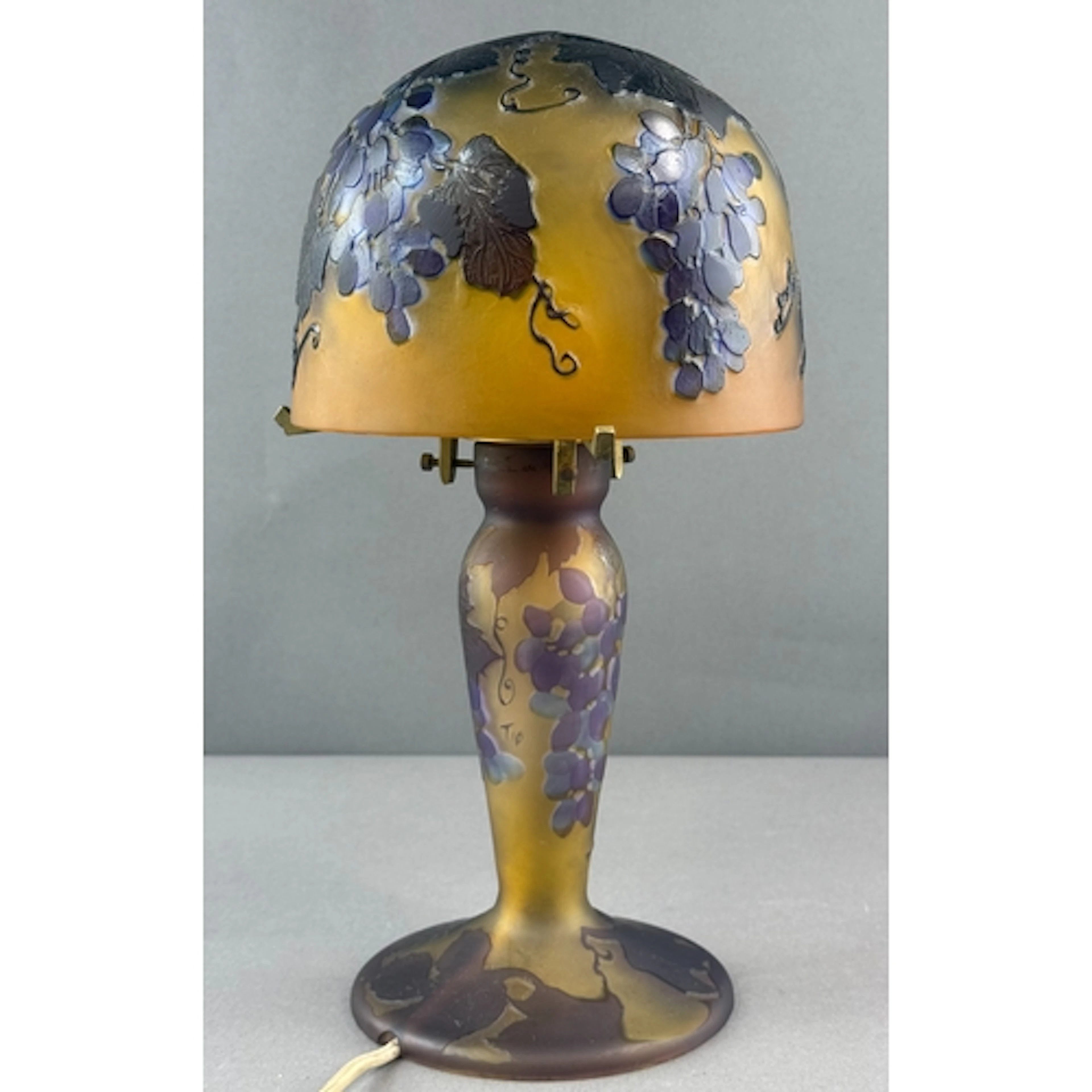Decorative Arts: a late 20th century cameo glass mushroom la...