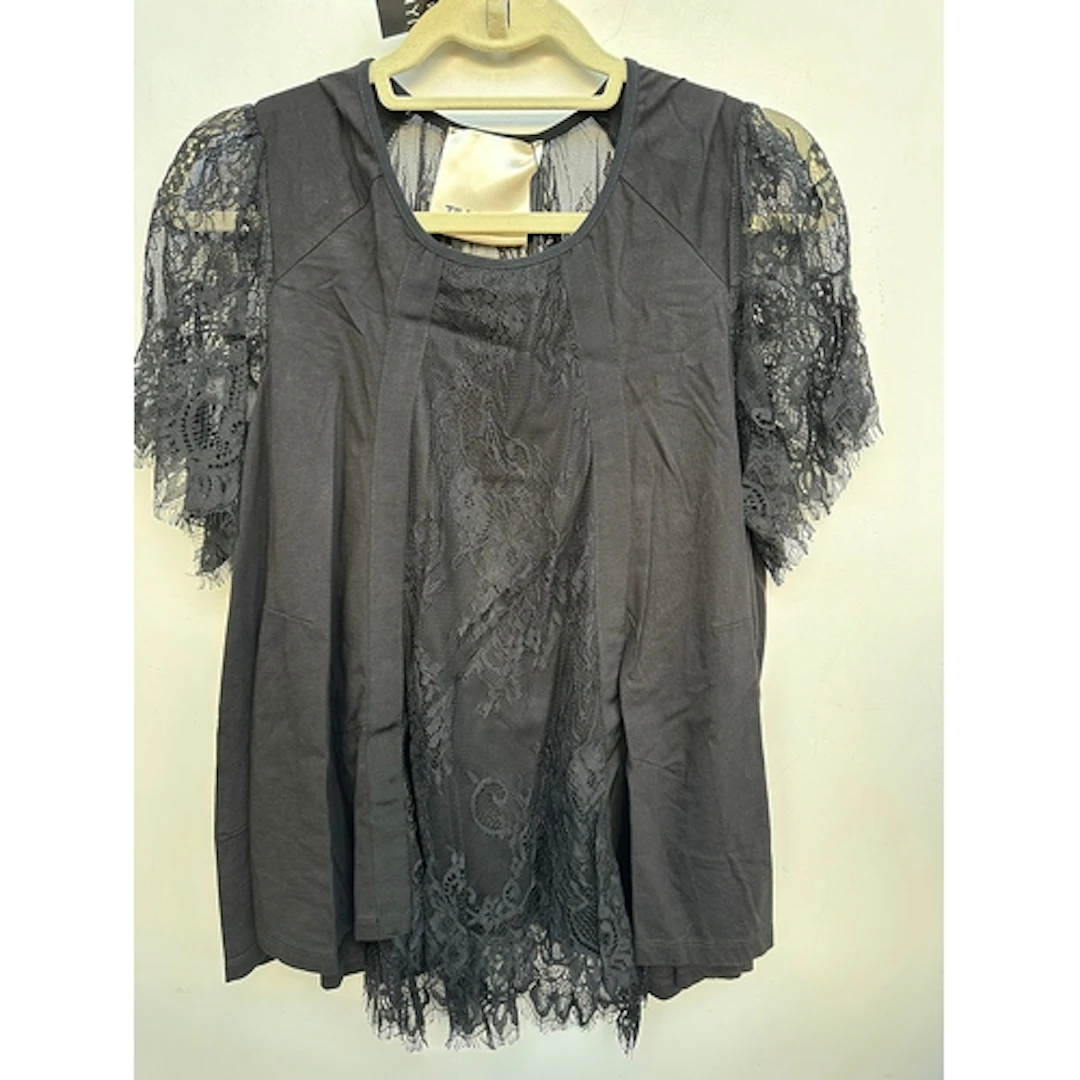 Andrew Majtenyi, NWT, a TILL.DA black and lace ribbon top, s...