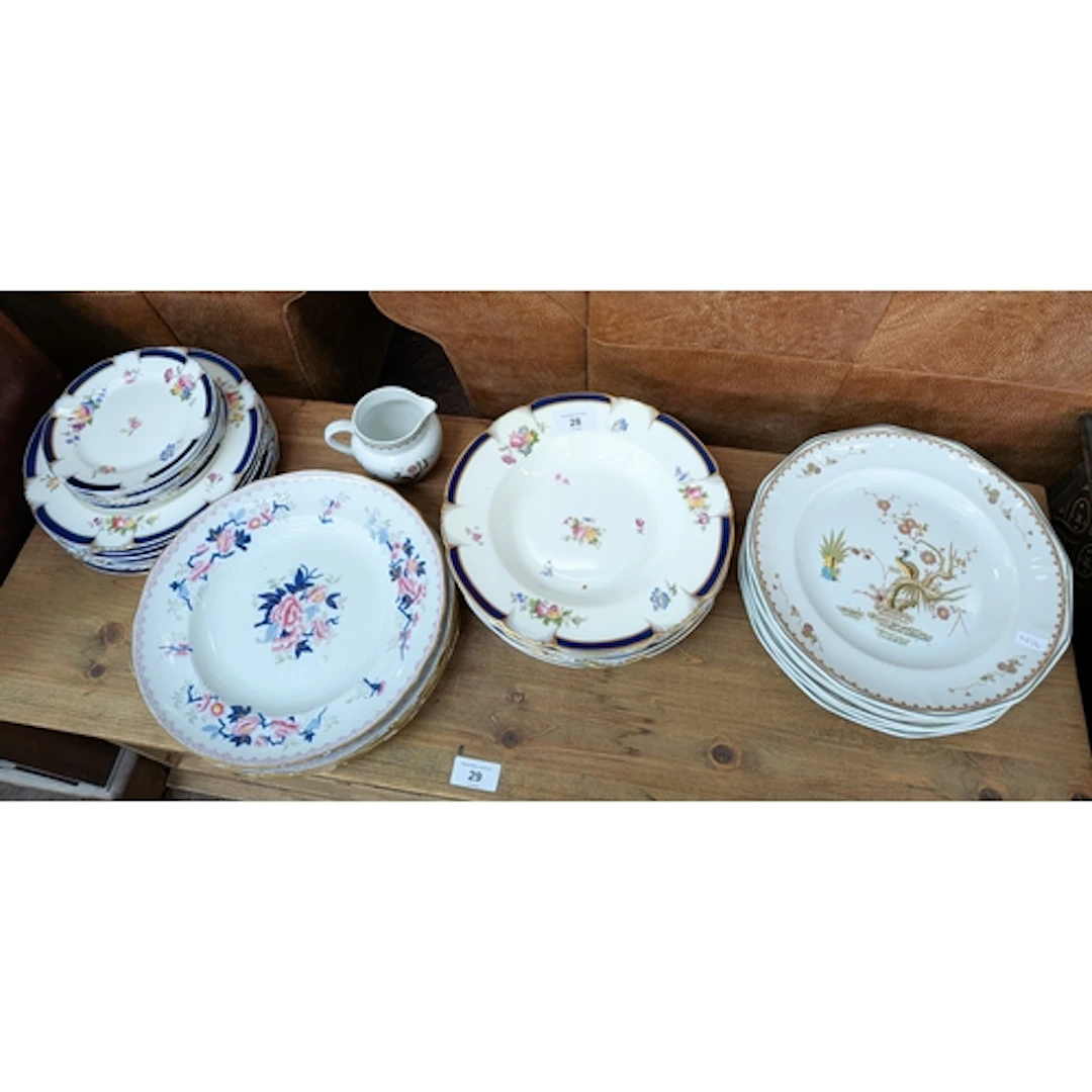 Wedgwood Old Chelsea pattern plates, ironstone plates and ot...