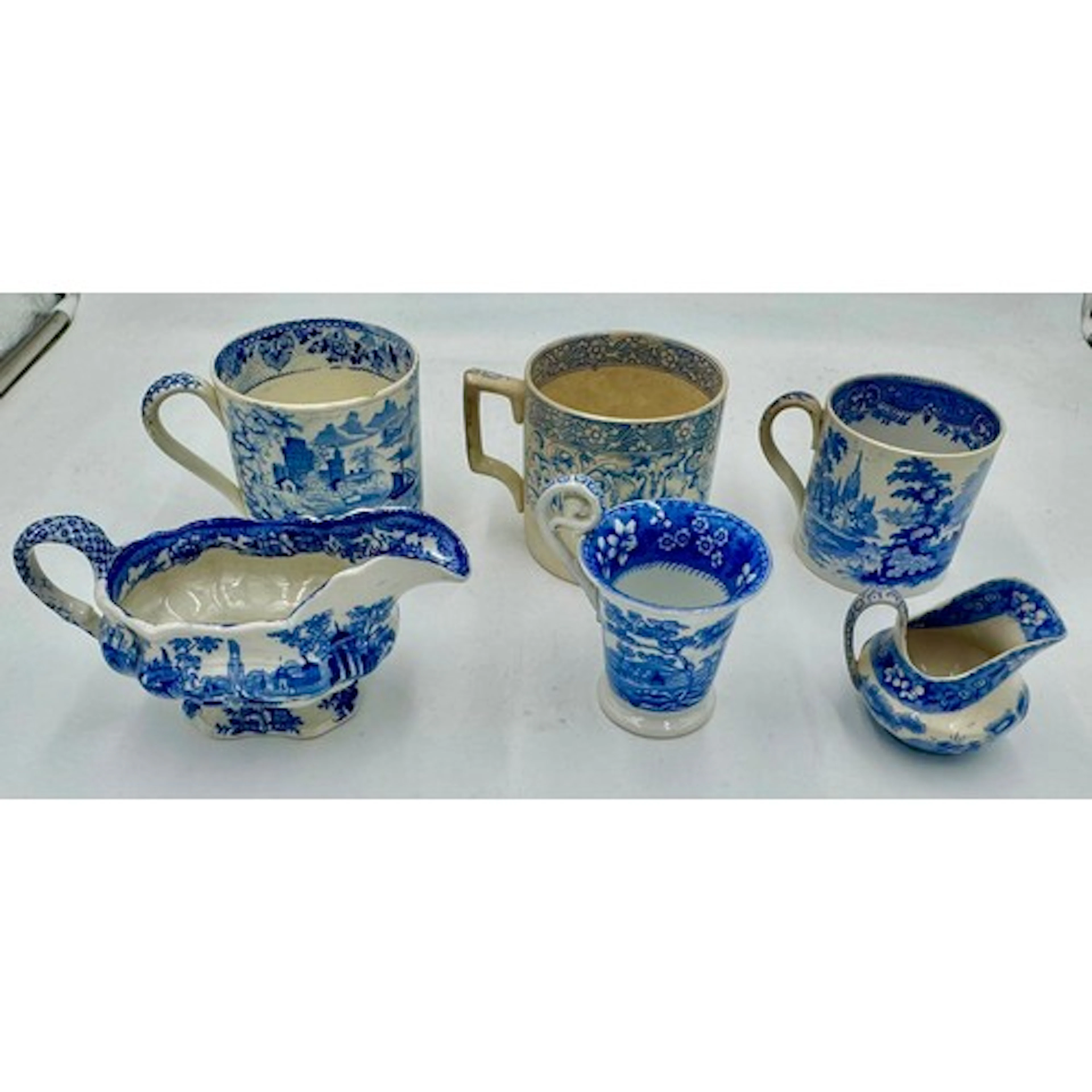 A group of 19th century blue and white transfer-printed ware...