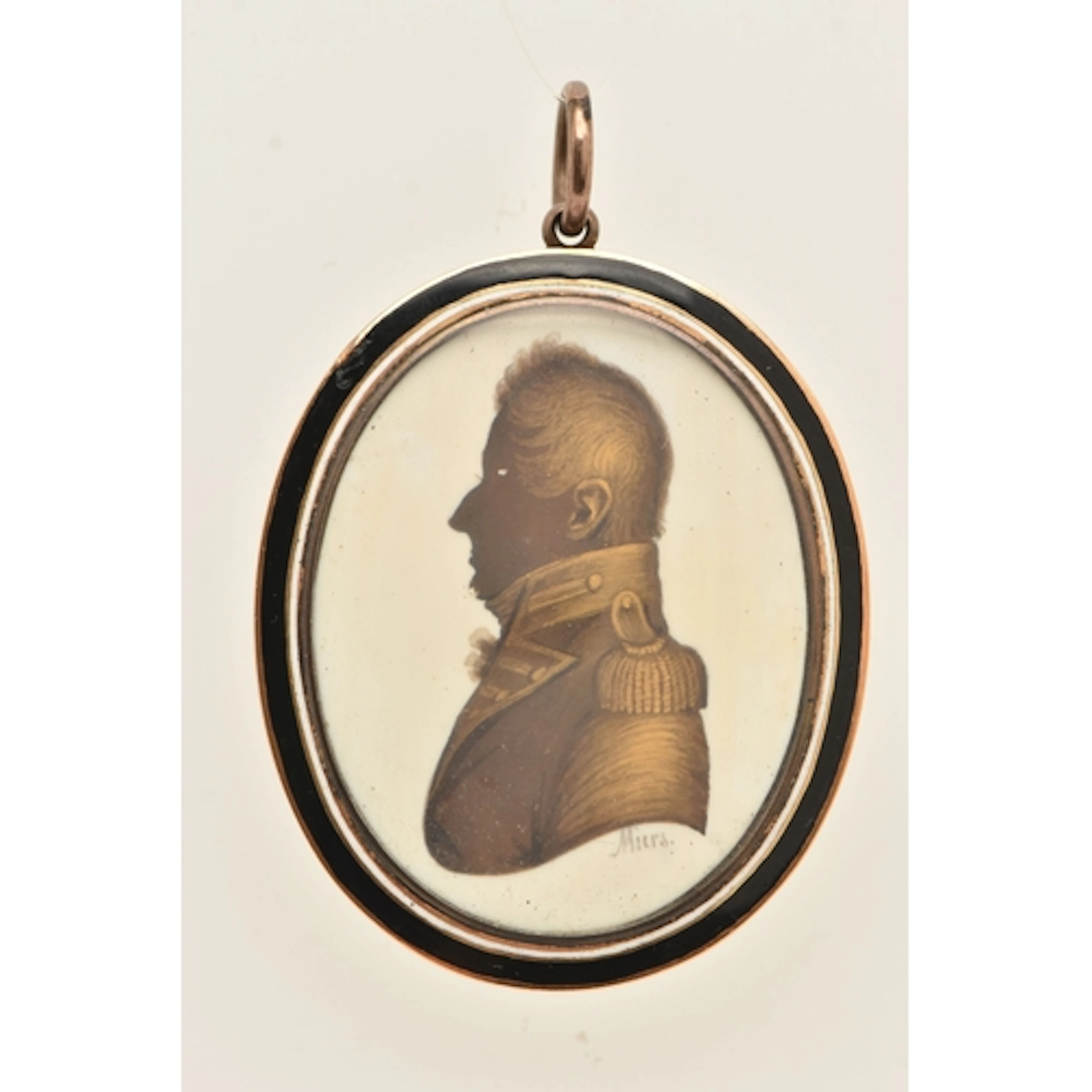 AN EARLY 19TH CENTURY MINIATURE PORTRAIT MOURNING PENDANT, J...