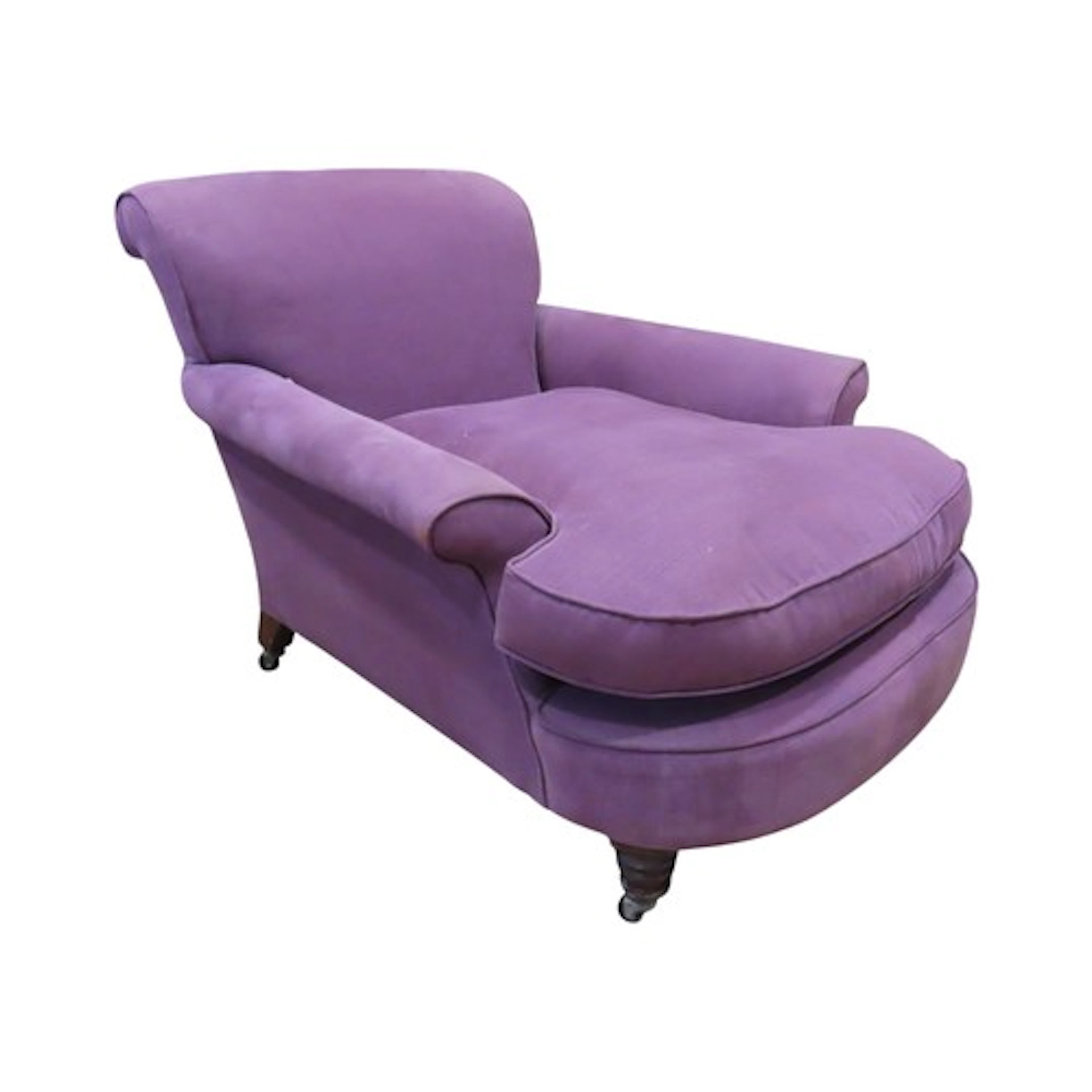 A late Victorian/Edwardian low deep seated armchair in the H...