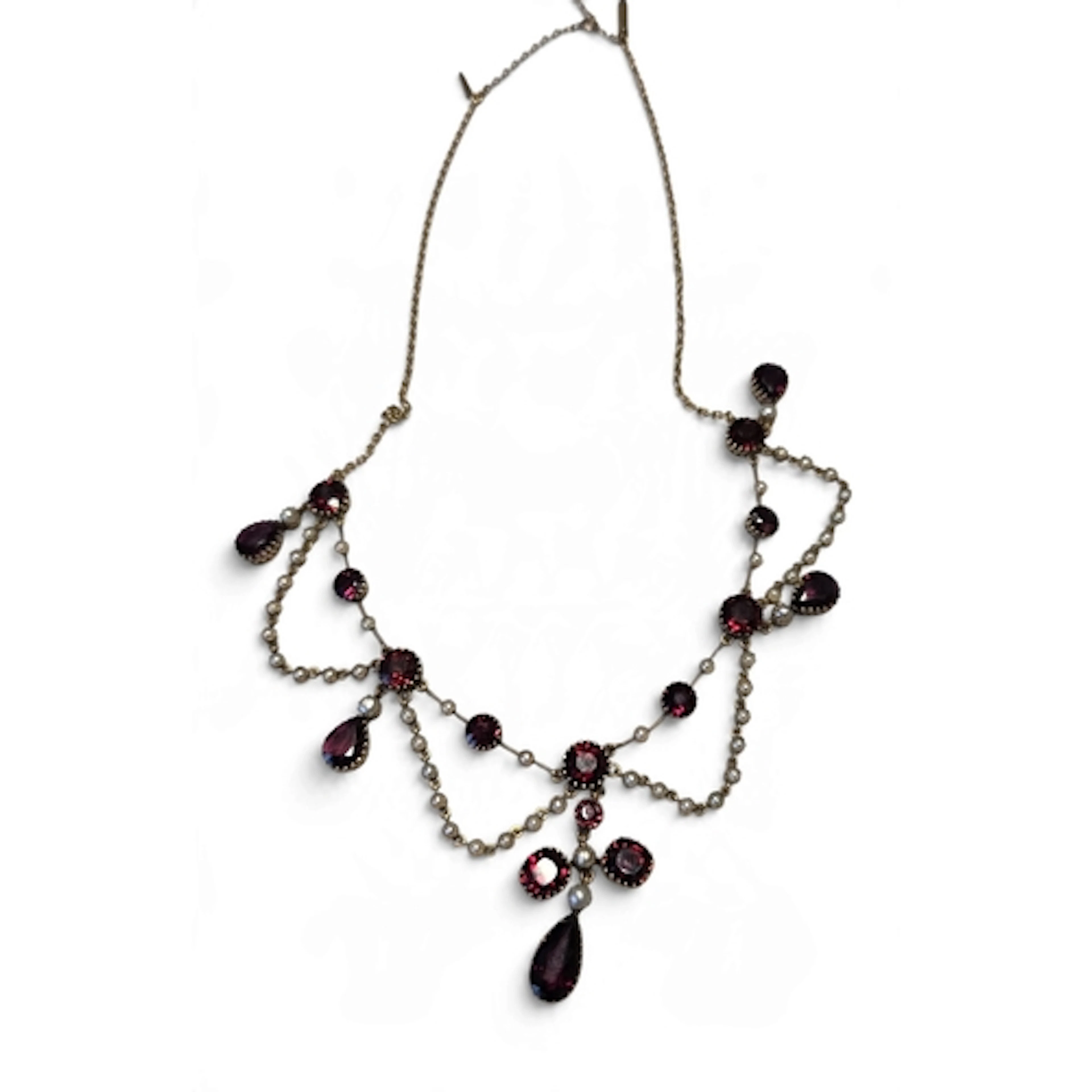 A superb late Victorian Bohemian garnet festoon necklace, be...