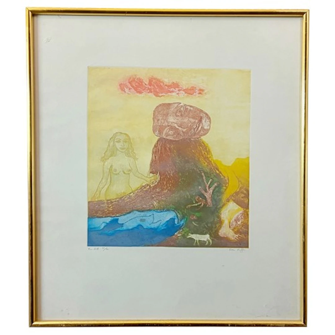 Ken Kiff (1935-2001) - The Hill, limited edition etching in ...