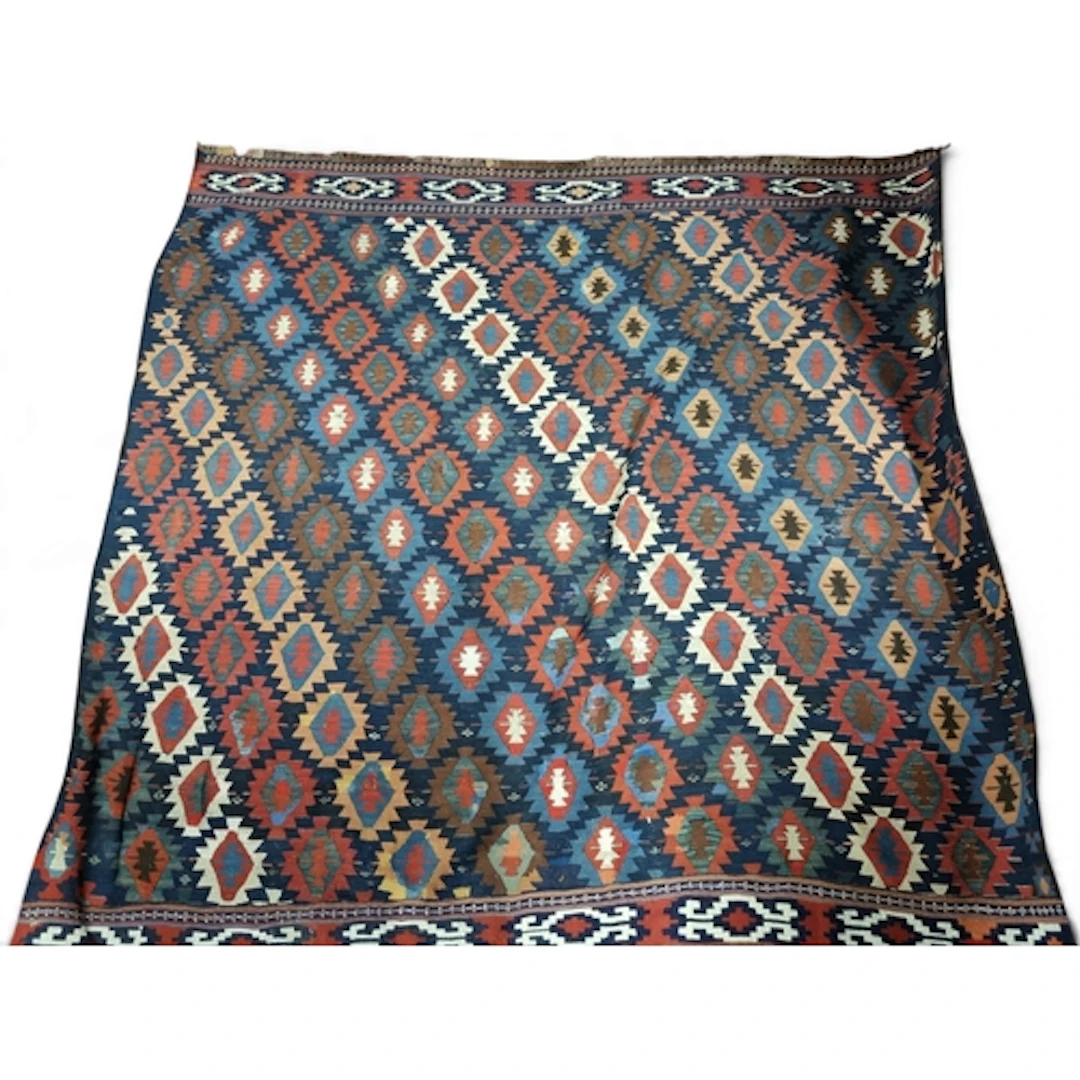 A good blue ground Kilm with repeating medallion design. 190...
