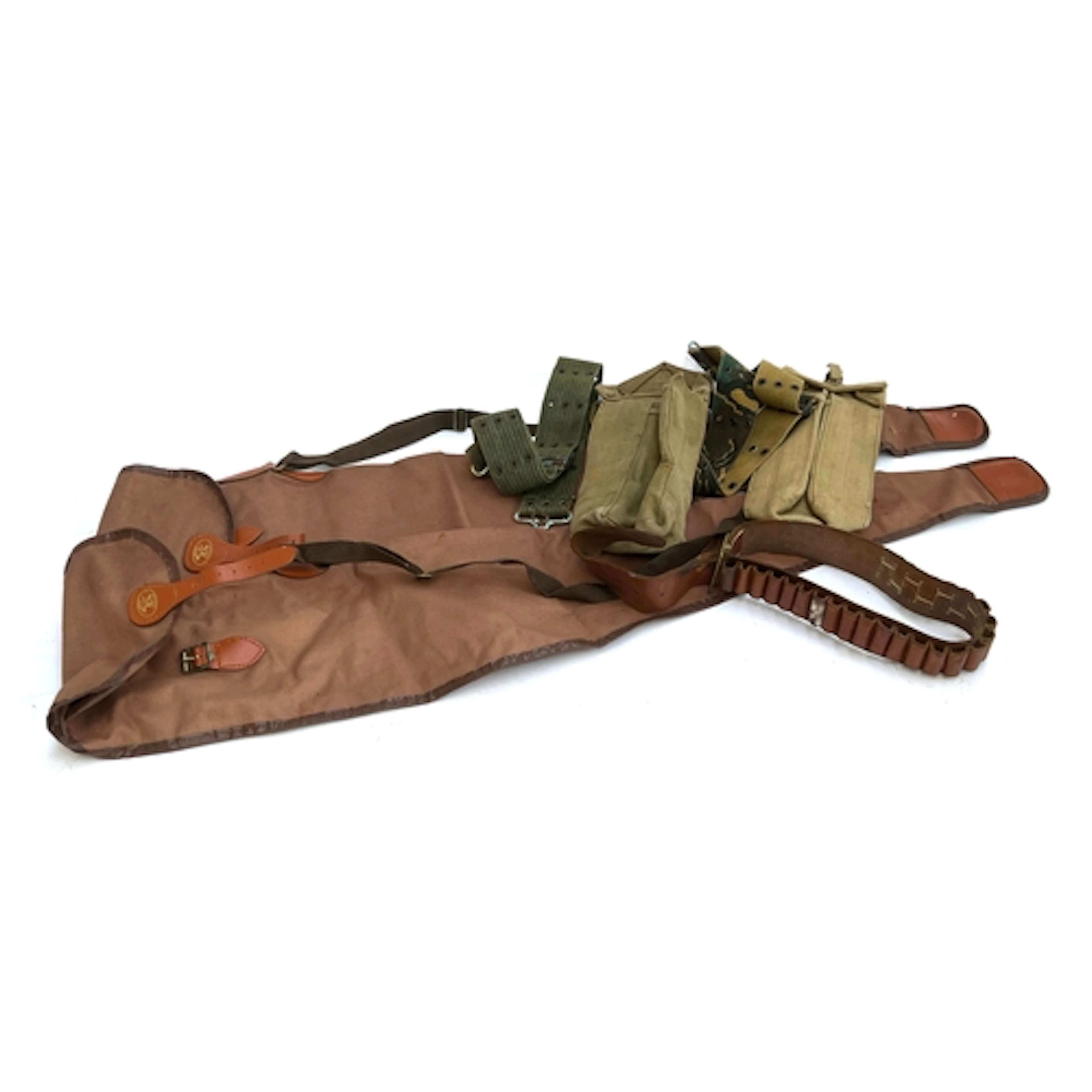 Two Pointer brand canvas and leather gun slips; together wit...