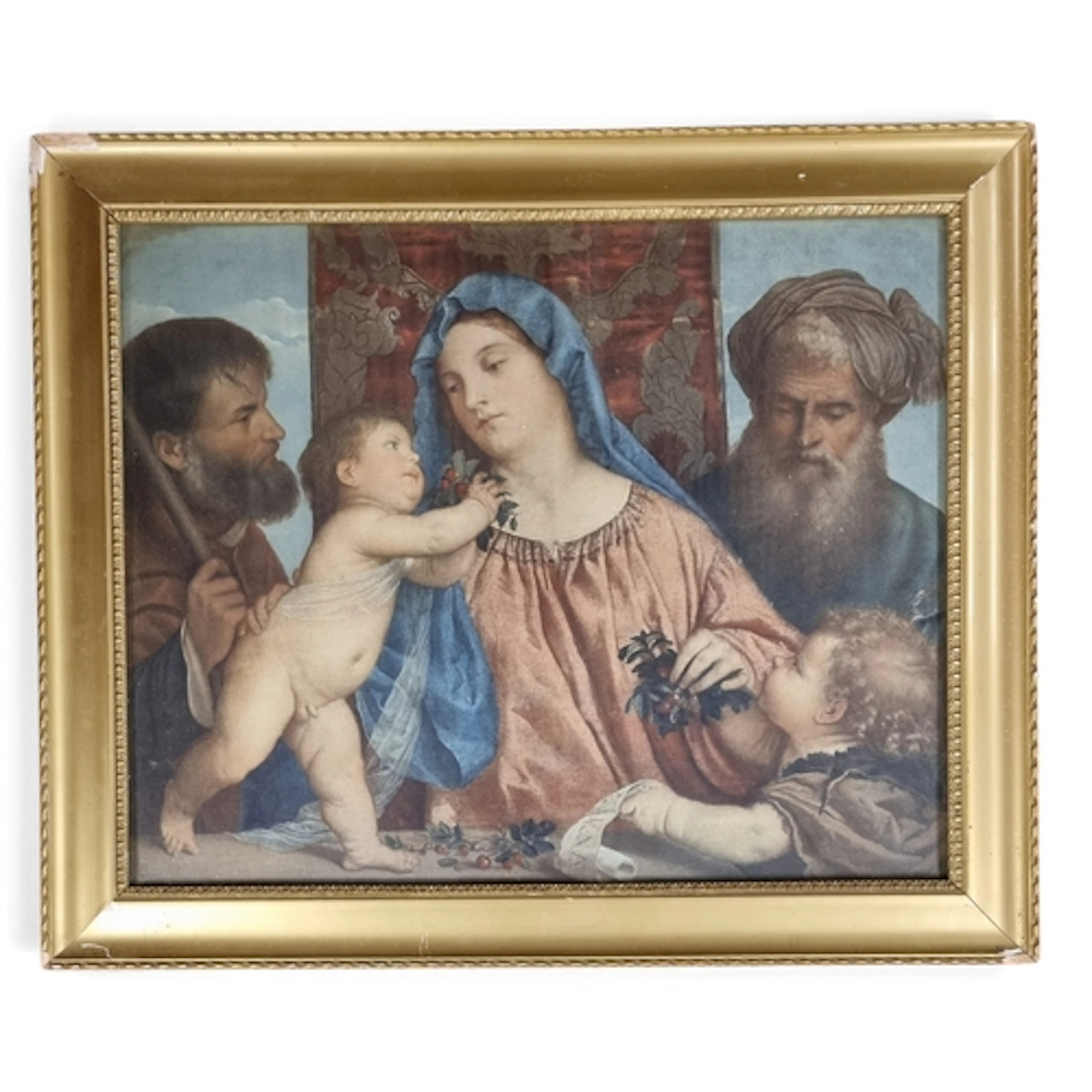 A good coloured Print of Jesus and the Virgin Mary with the ...