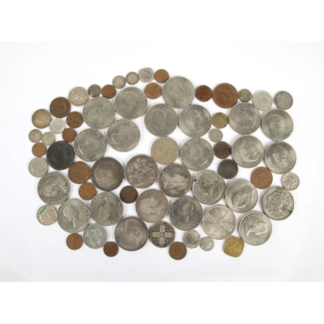 Collection of Churchill crowns, florin, half-crown, etc.
