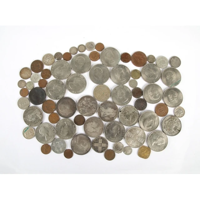 Collection of Churchill crowns, florin, half-crown, etc.