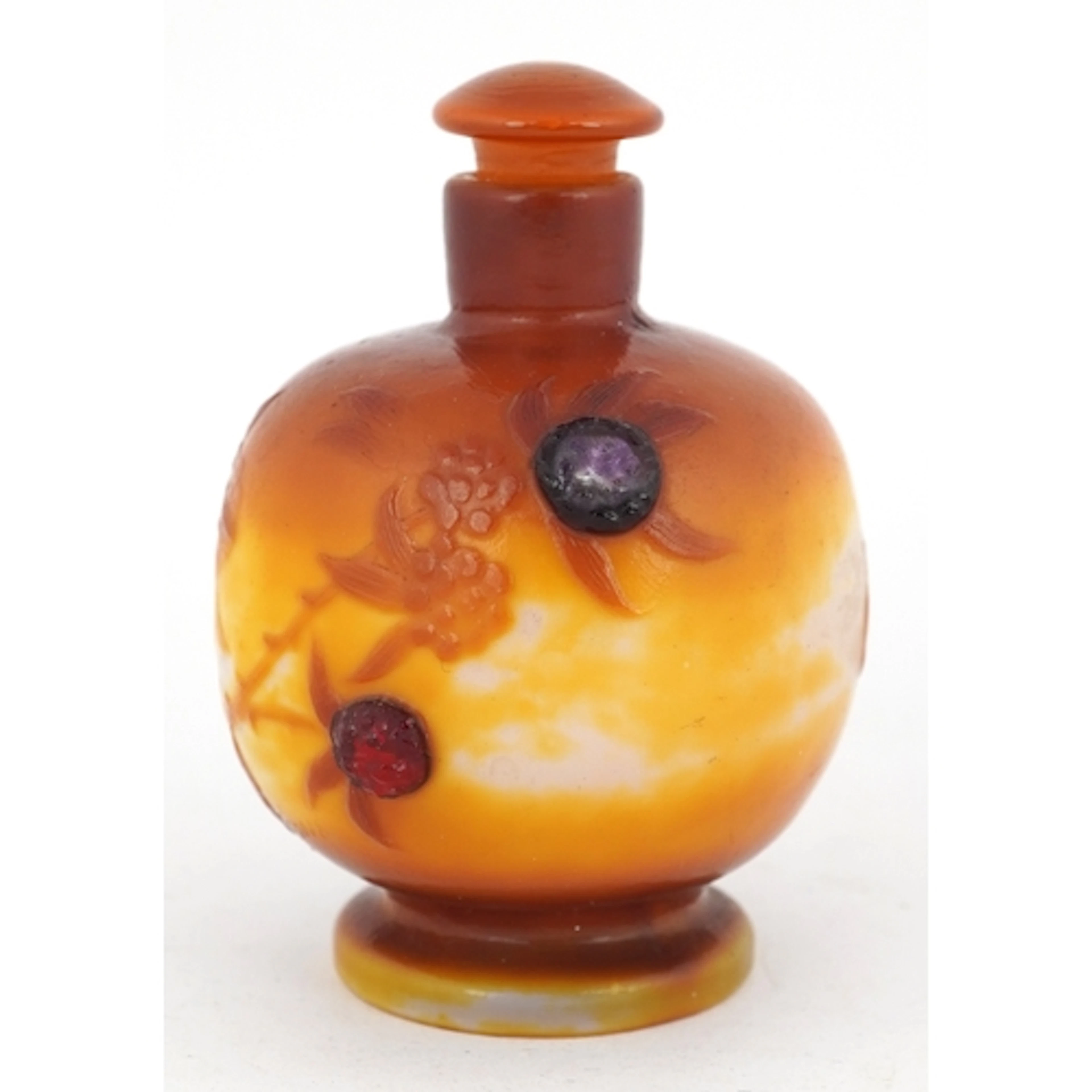 Émile Gallé, French Art Nouveau cabochon cameo glass vase an...