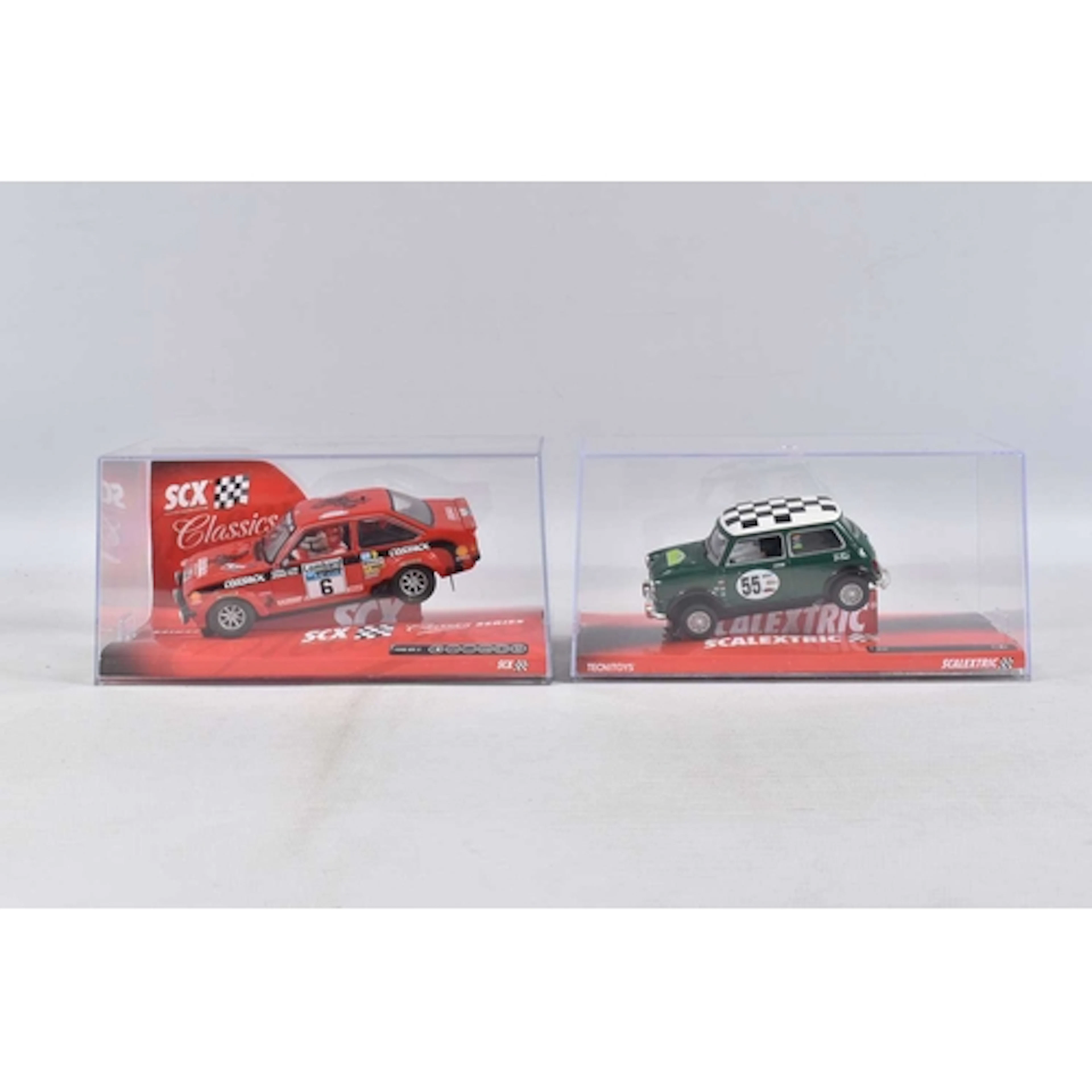 TWO REBOXED SCX CLASSICS SCALEXTRIC MODEL SLOTCARS, to inclu...