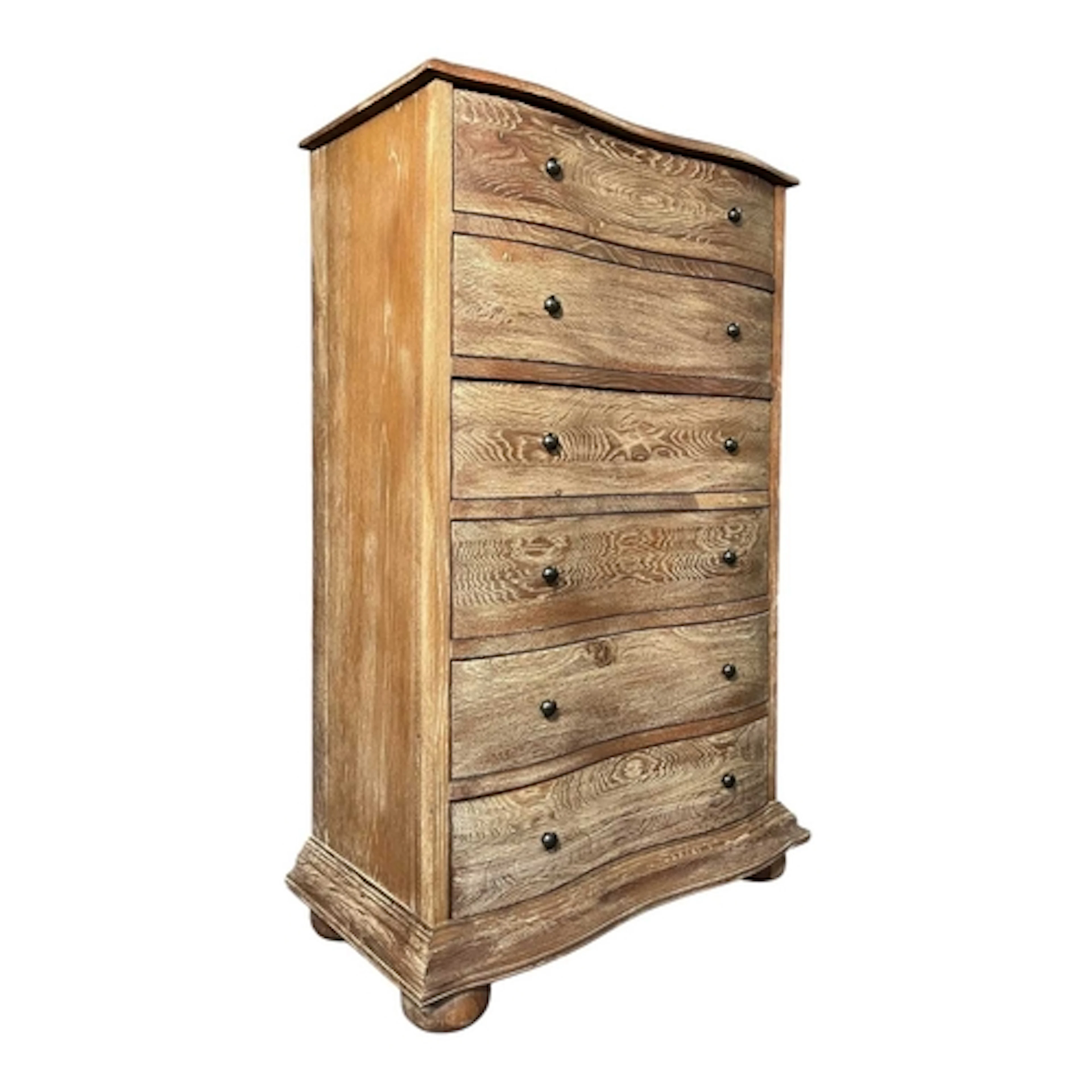 A modern designer limed oak chest of drawers. The chest is o...