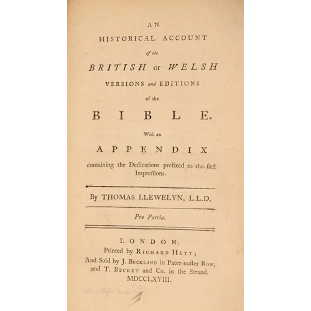 Wales. Llewelyn (Thomas, LL.D.), An Historical Account of th...
