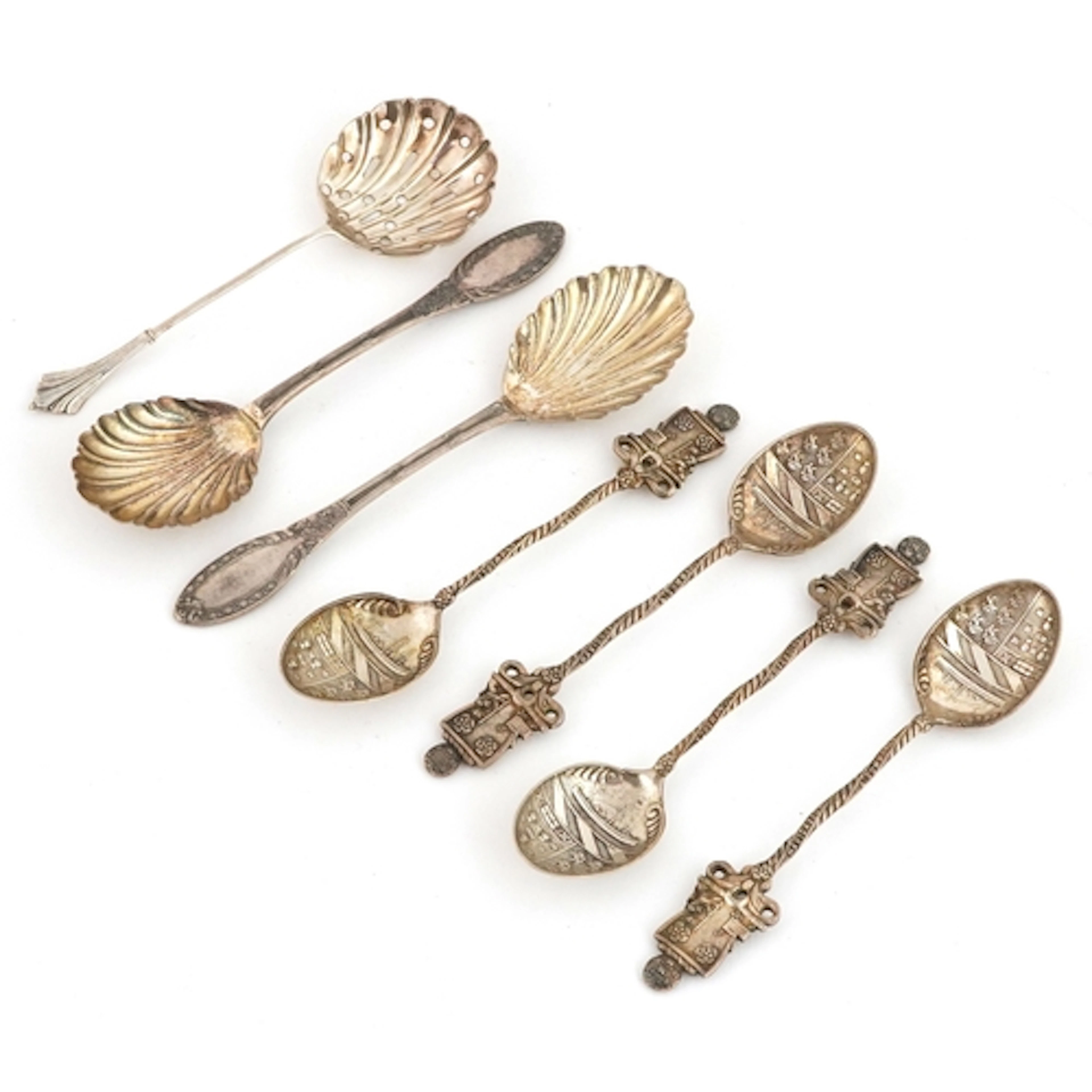 Antique silver spoons including a set of four Lee & Wigfull ...