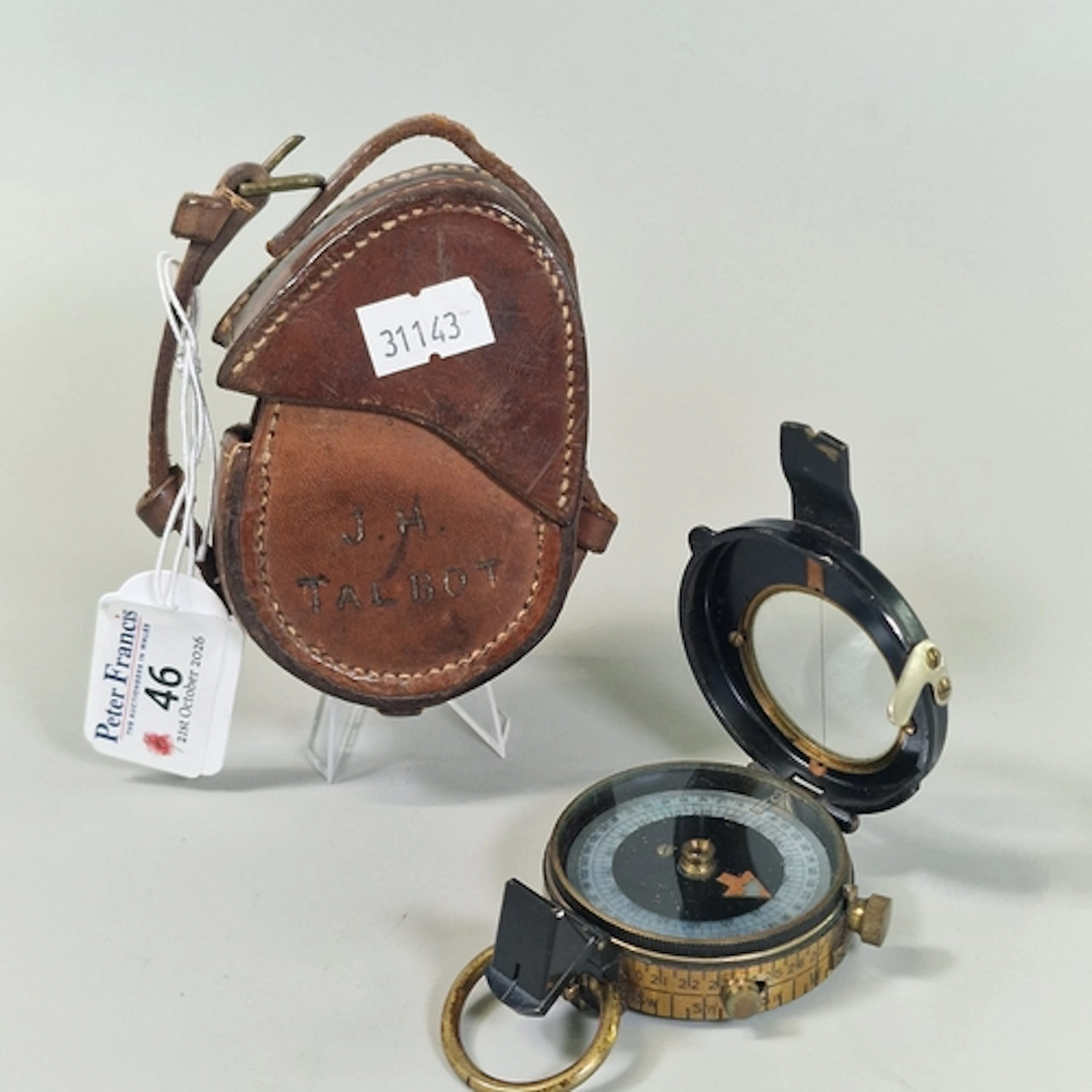 WWI British Military Prismatic Marching Compass by T. Cooke ...