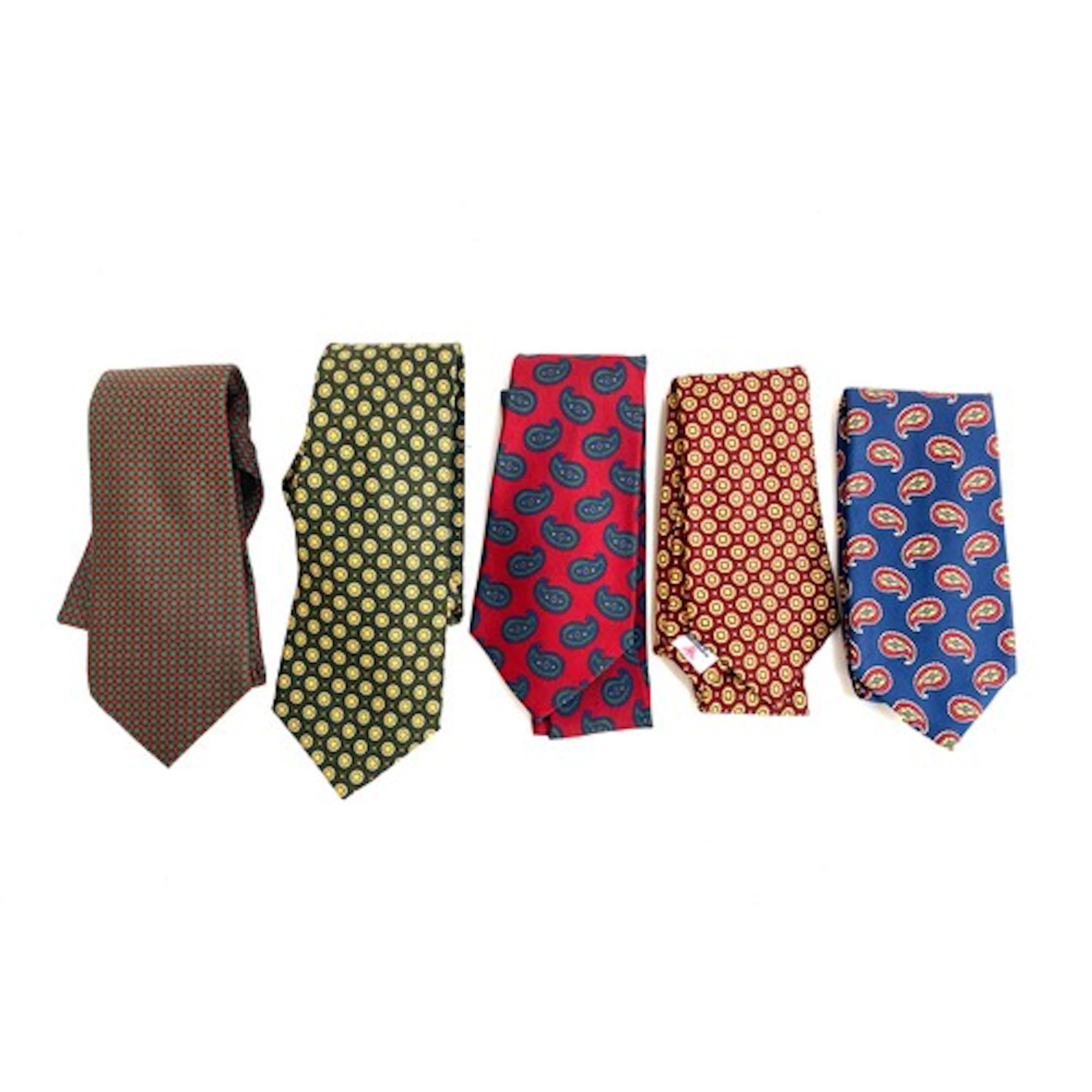 A group of five Turnbull & Asser silk ties to include paisle...