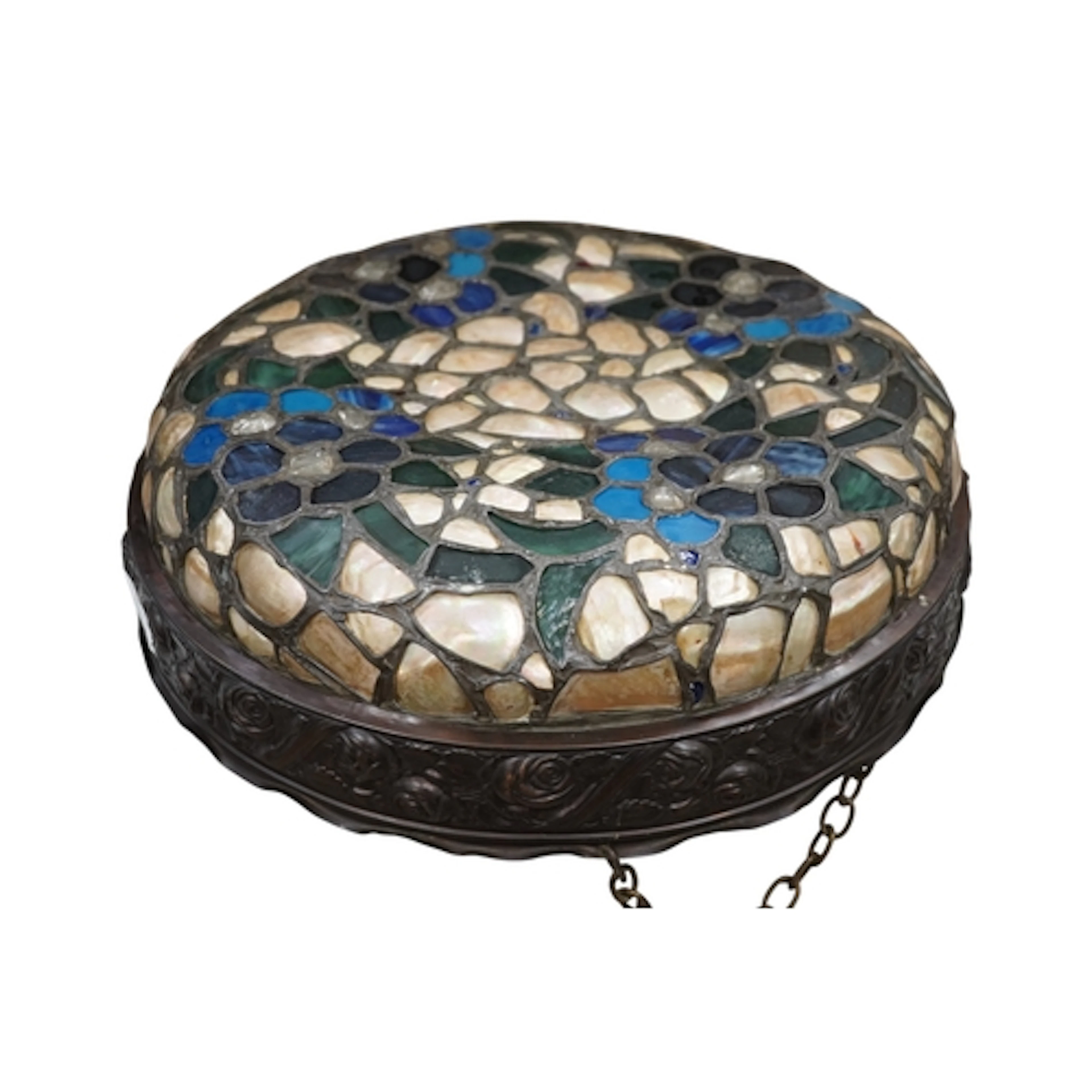A Tiffany style hanging ceiling shade, 41cm in diameter...