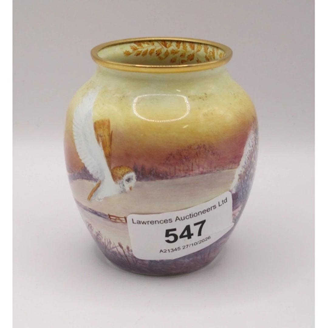 Peter Graves for Moorcroft, a miniature enamel baluster form...