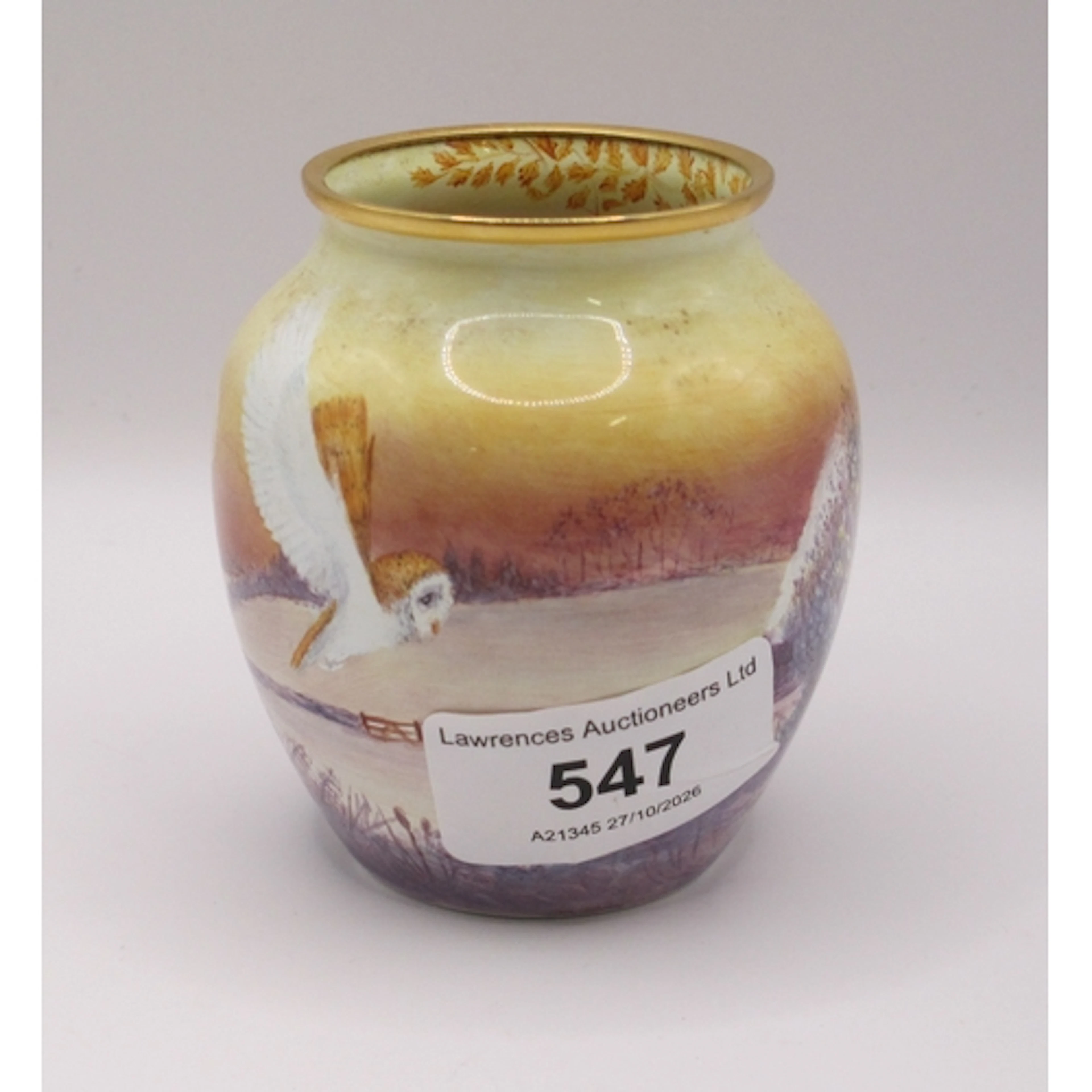 Peter Graves for Moorcroft, a miniature enamel baluster form...