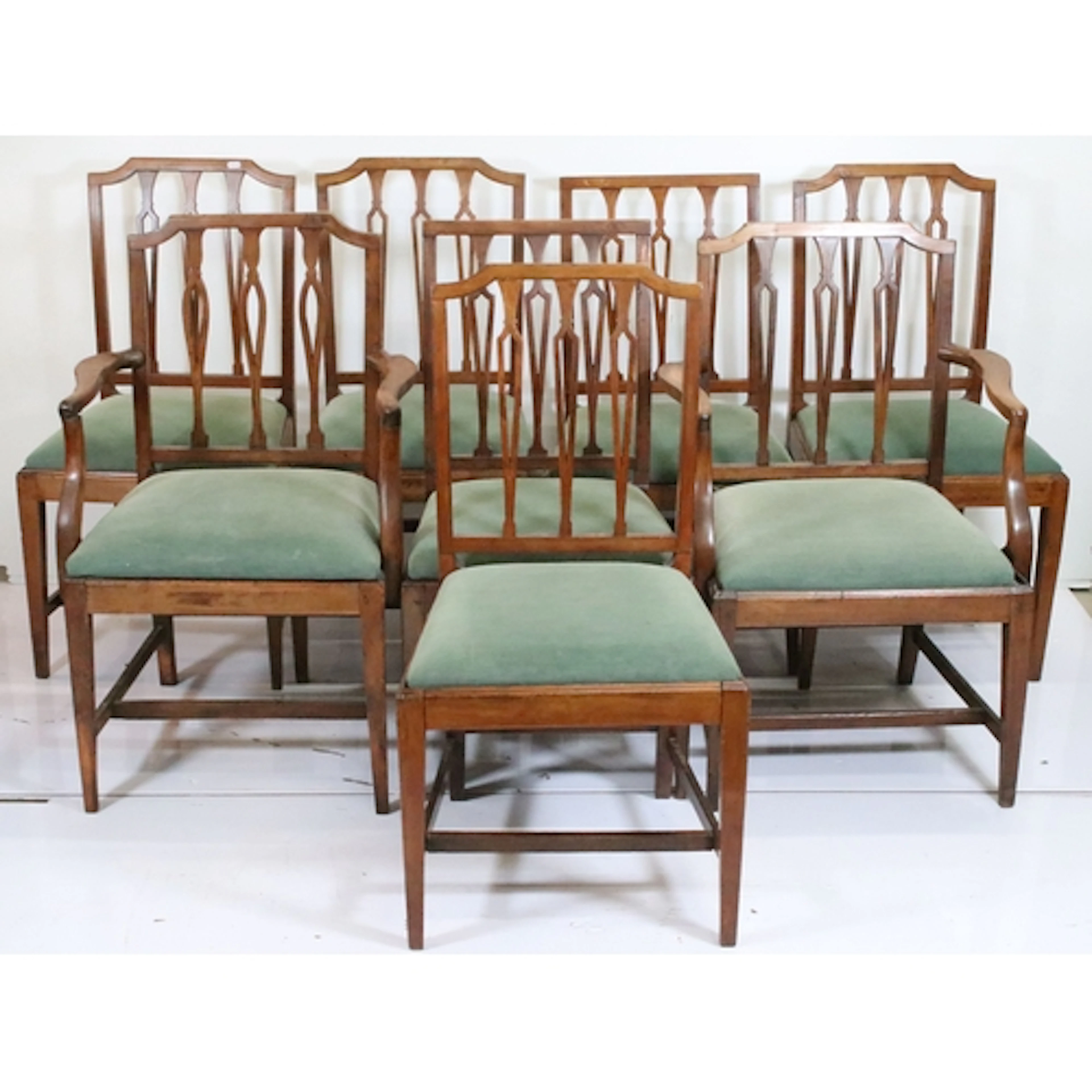 Harlequin set of eight 19th century mahogany dining chairs, ...