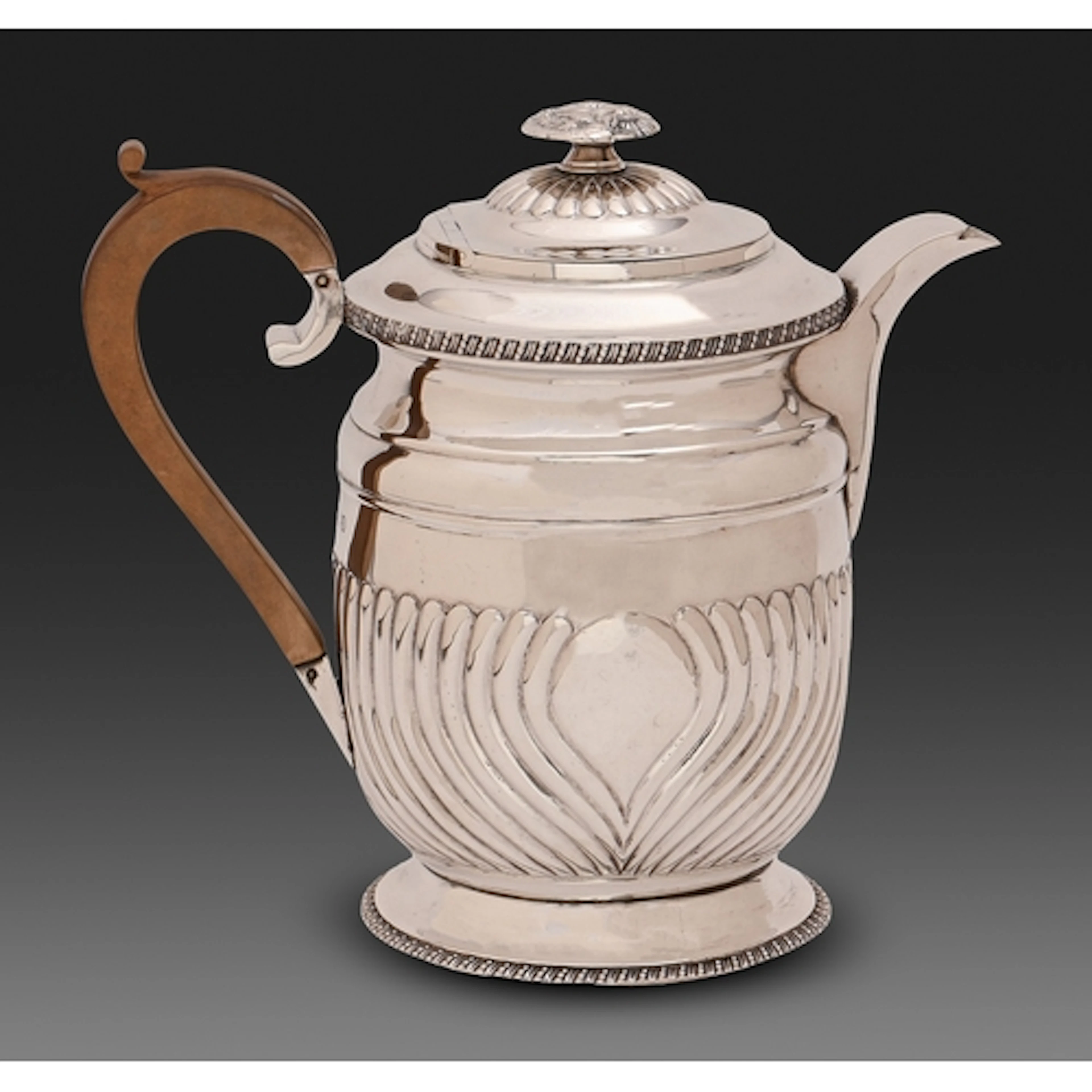 A George III silver coffee biggin, with flush-hinged joint t...