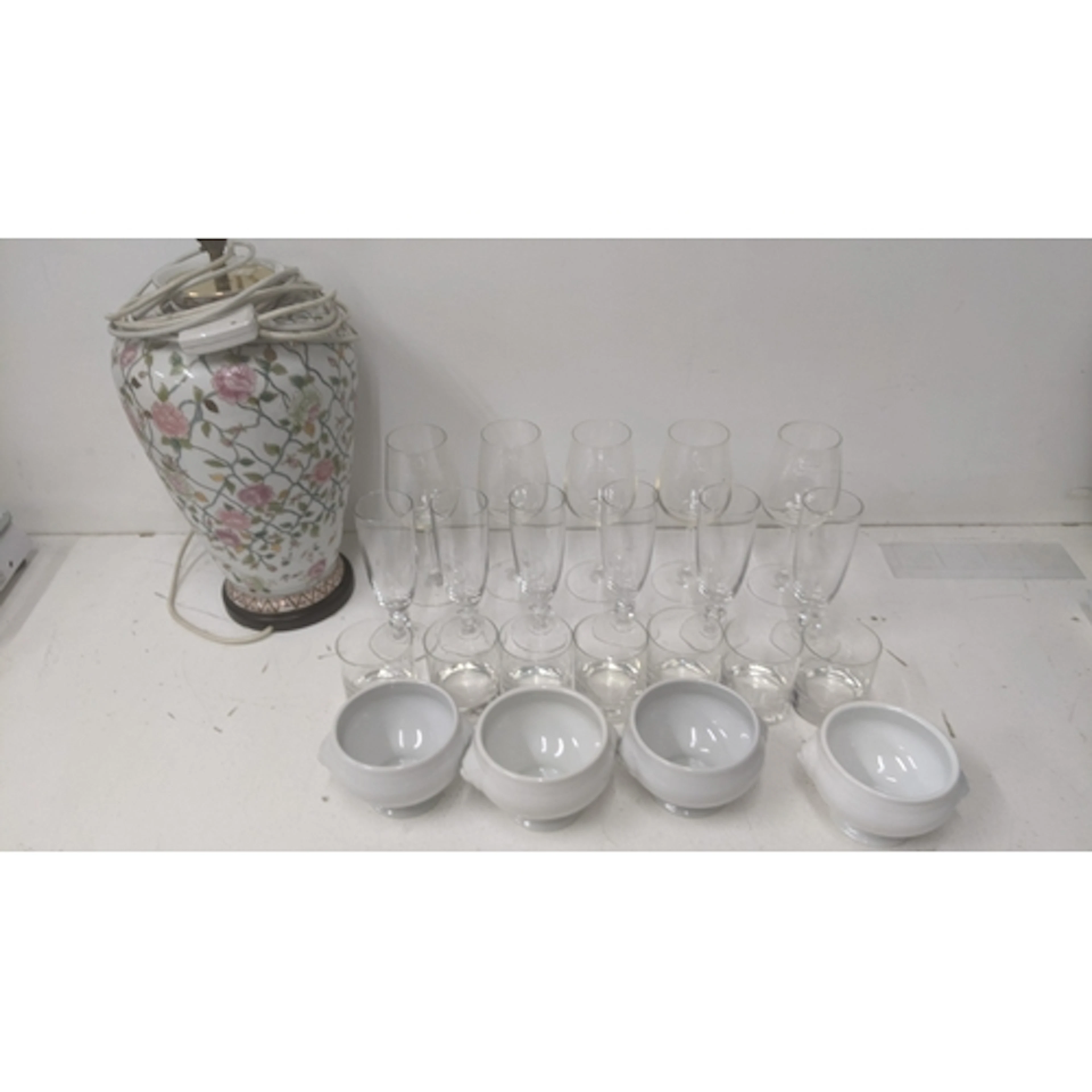 Ceramics and glassware to include a modern Chinese famille r...