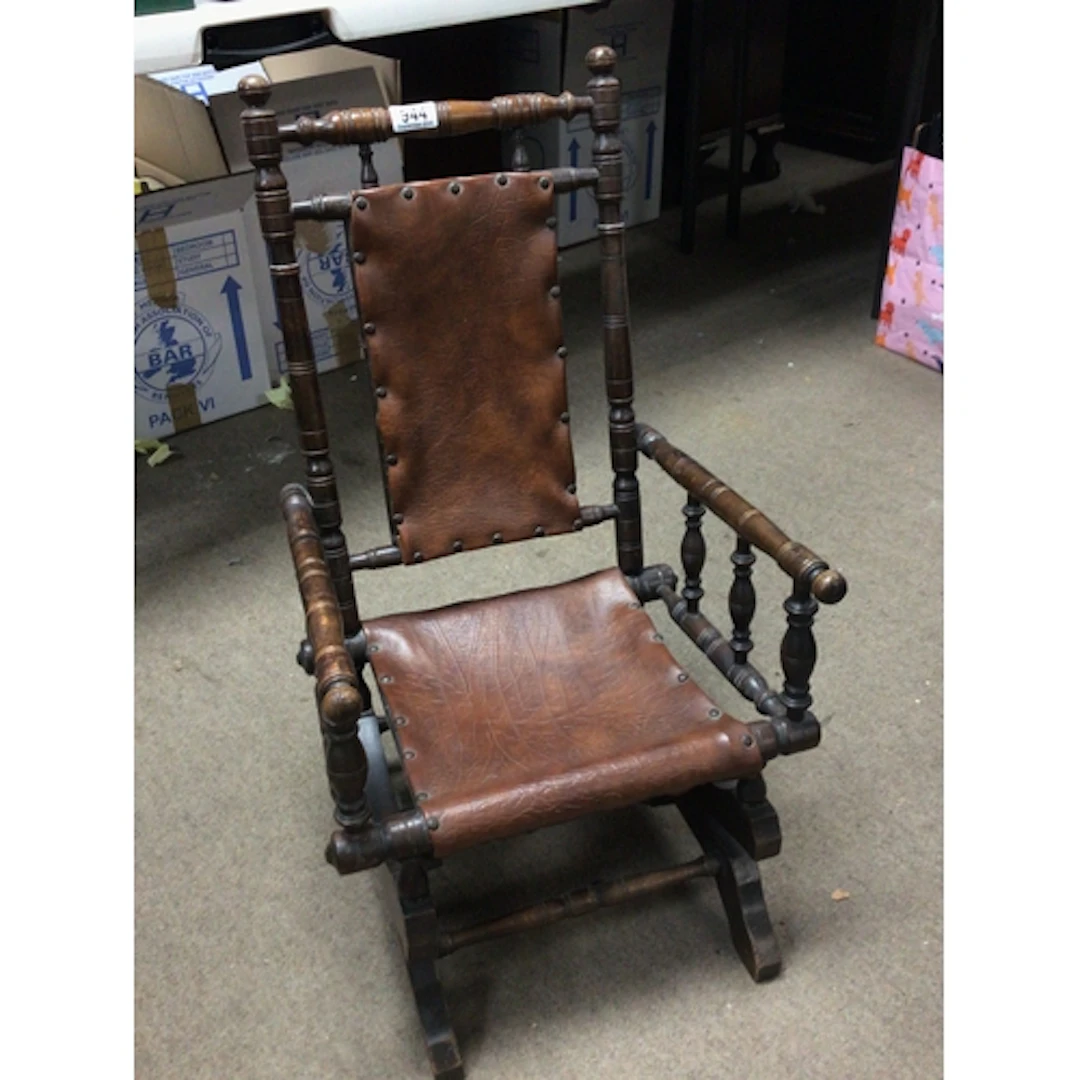An American 19th century turned beechwood Child’s rocking ch...
