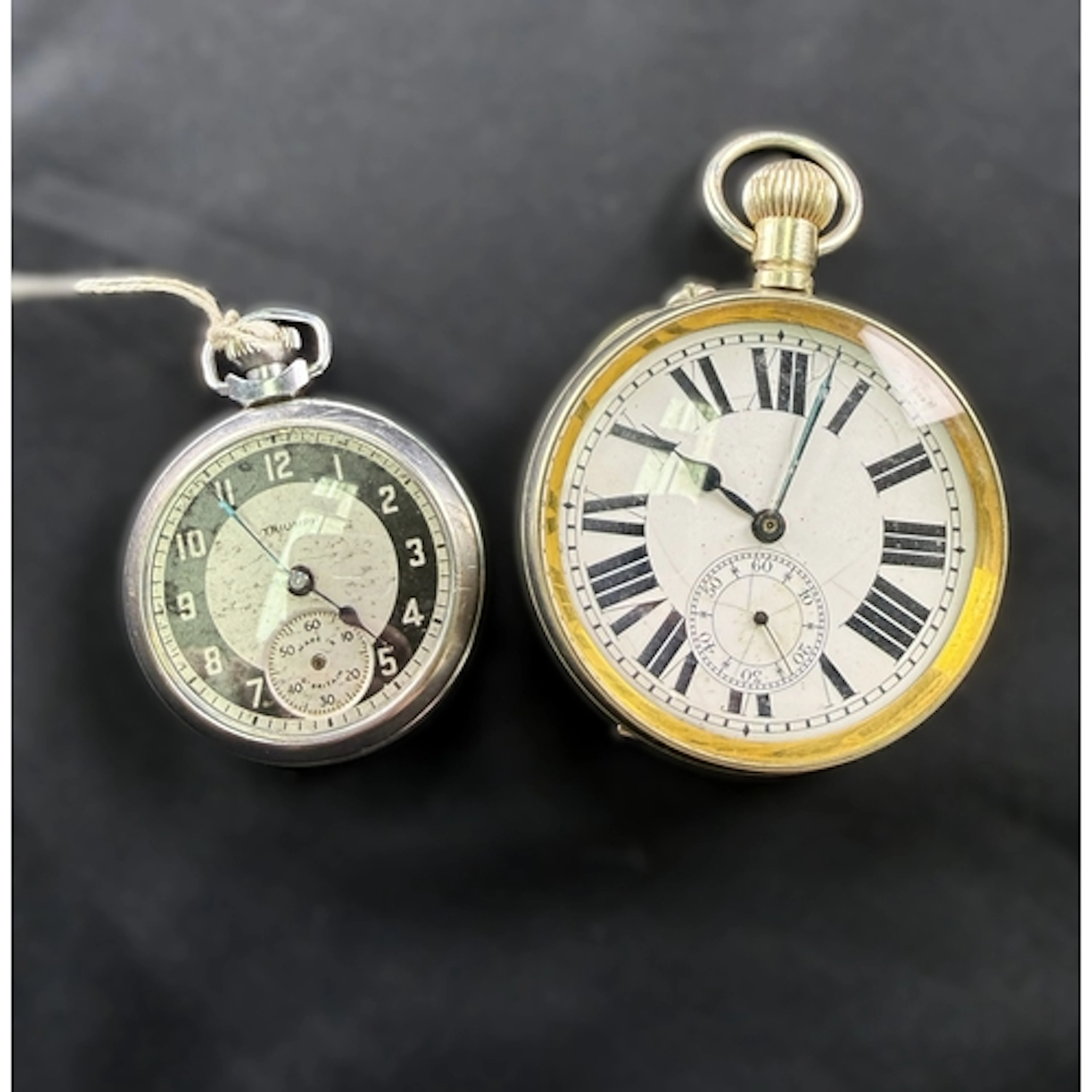An oversize open faced keyless gent's pocket watch in plated...