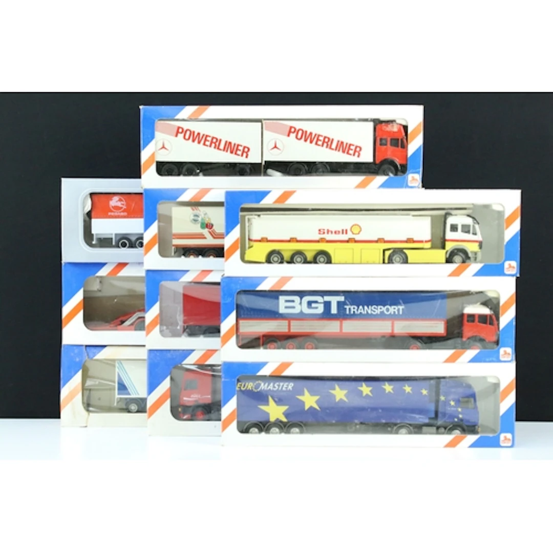 10 Boxed Lion Toys diecast haulage models to include BGT Tra...