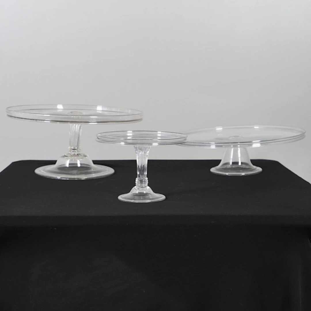 18THC GLASS TAZZA'S. Including a handblown large tazza with ...