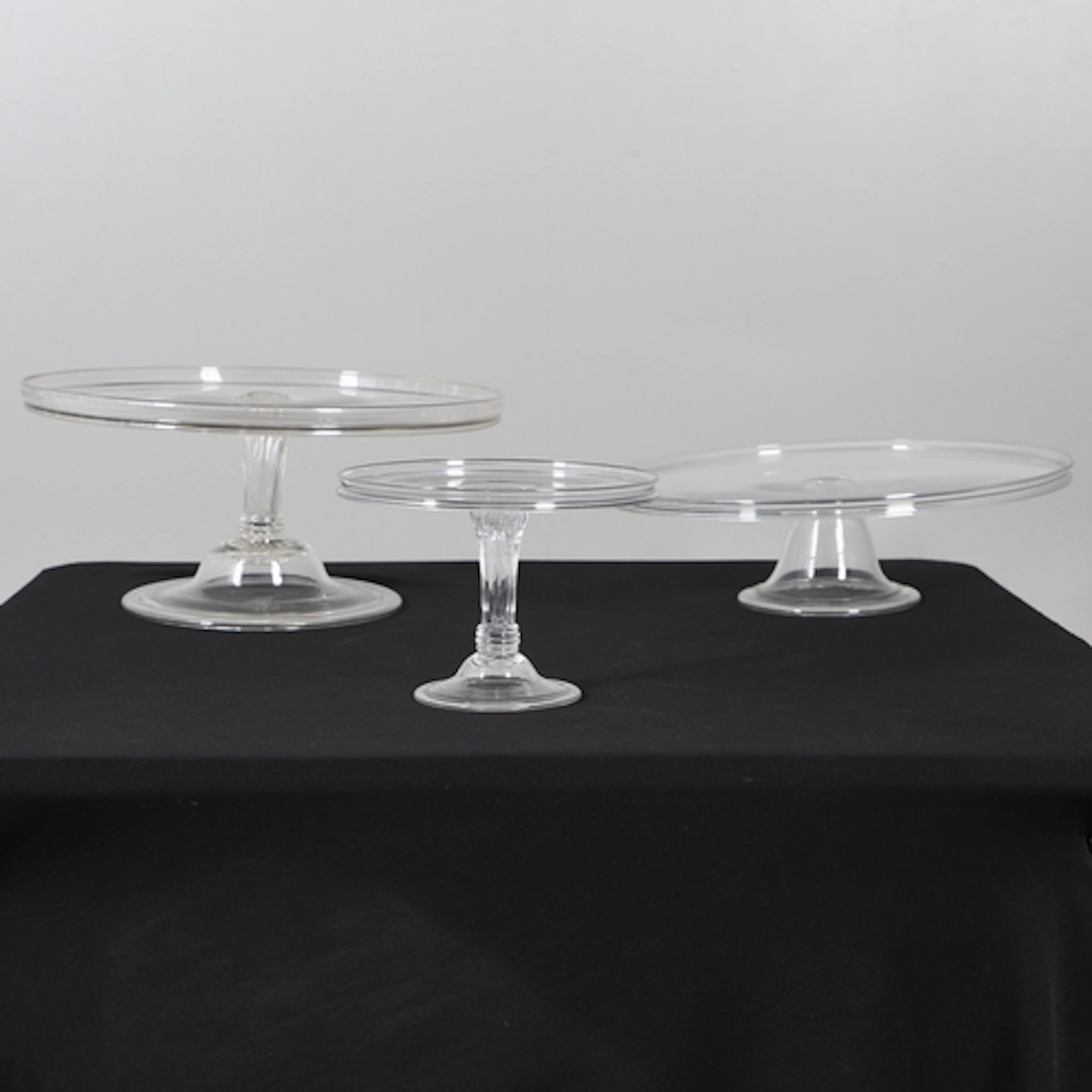 18THC GLASS TAZZA'S. Including a handblown large tazza with ...