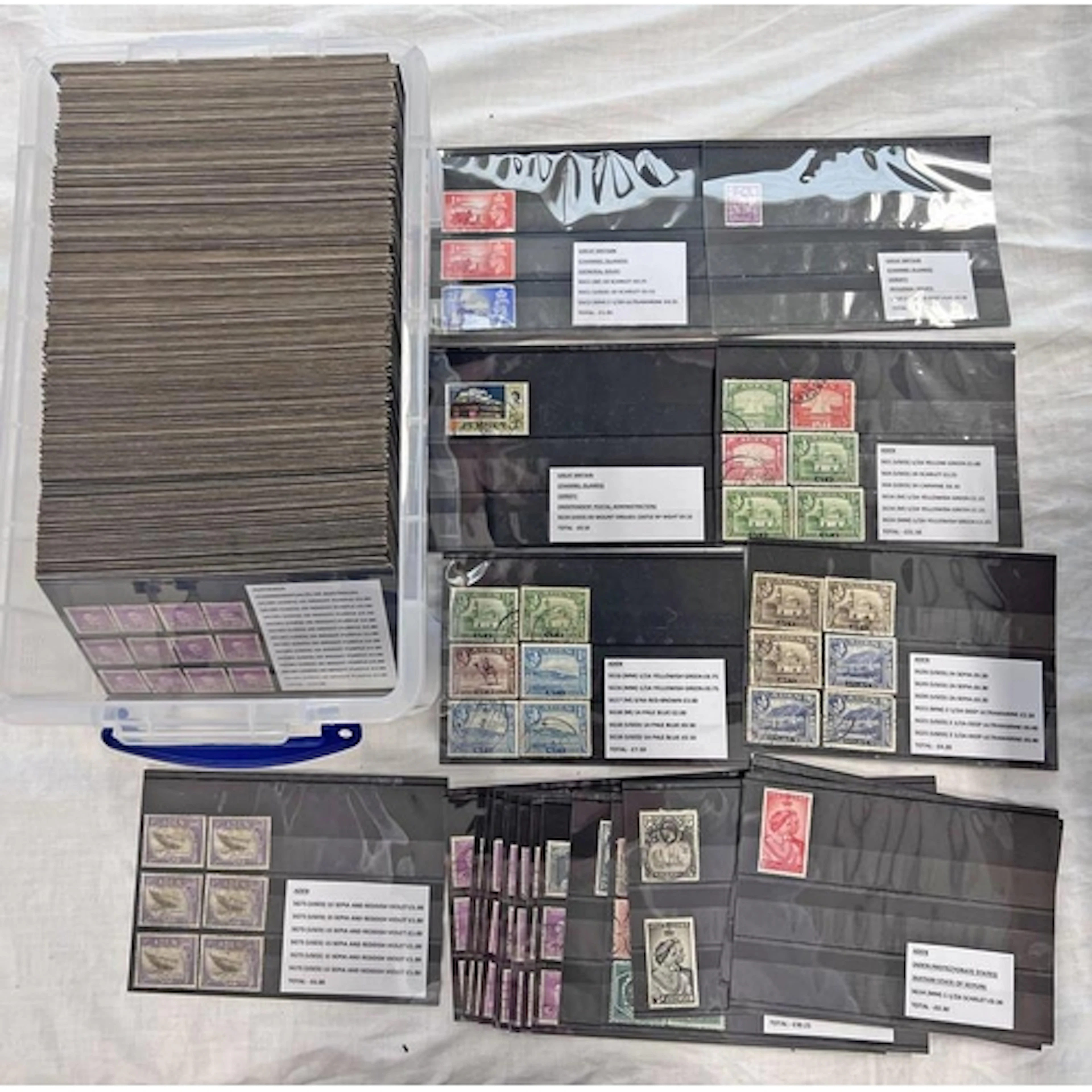 380 STOCKCARDS OF BRITISH COMMONWEALTH STAMPS WITH ABOUT 210...
