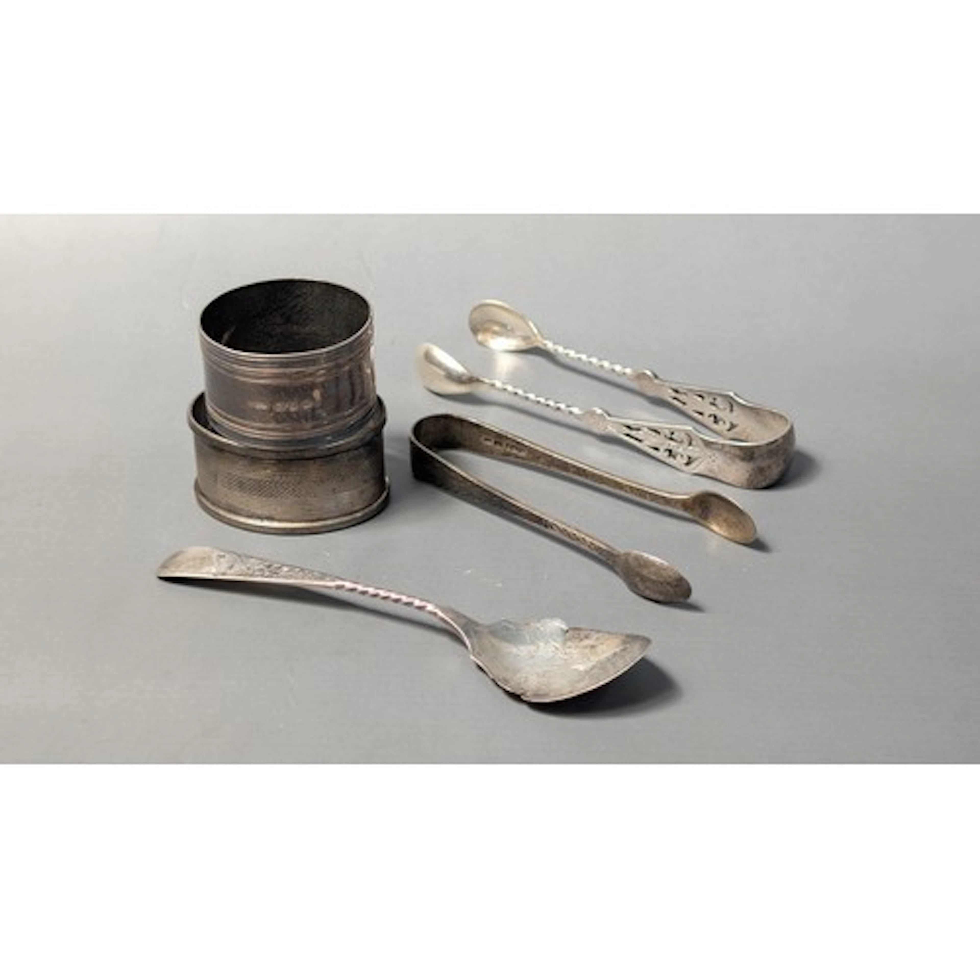 Five pieces of silverware, various makers and dates, compris...