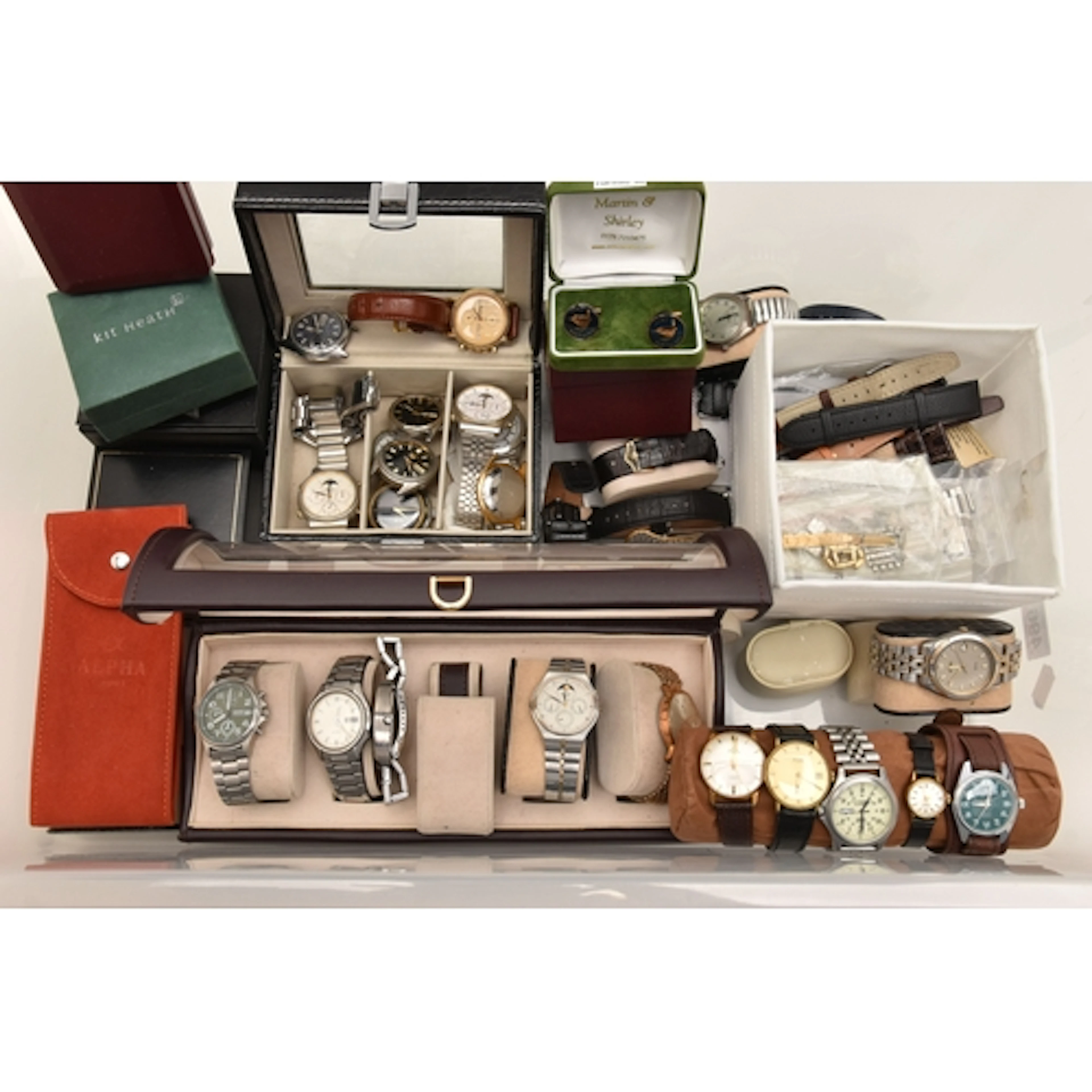 A BOX OF ASSORTED WRISTWATCHES, a large selection of predomi...