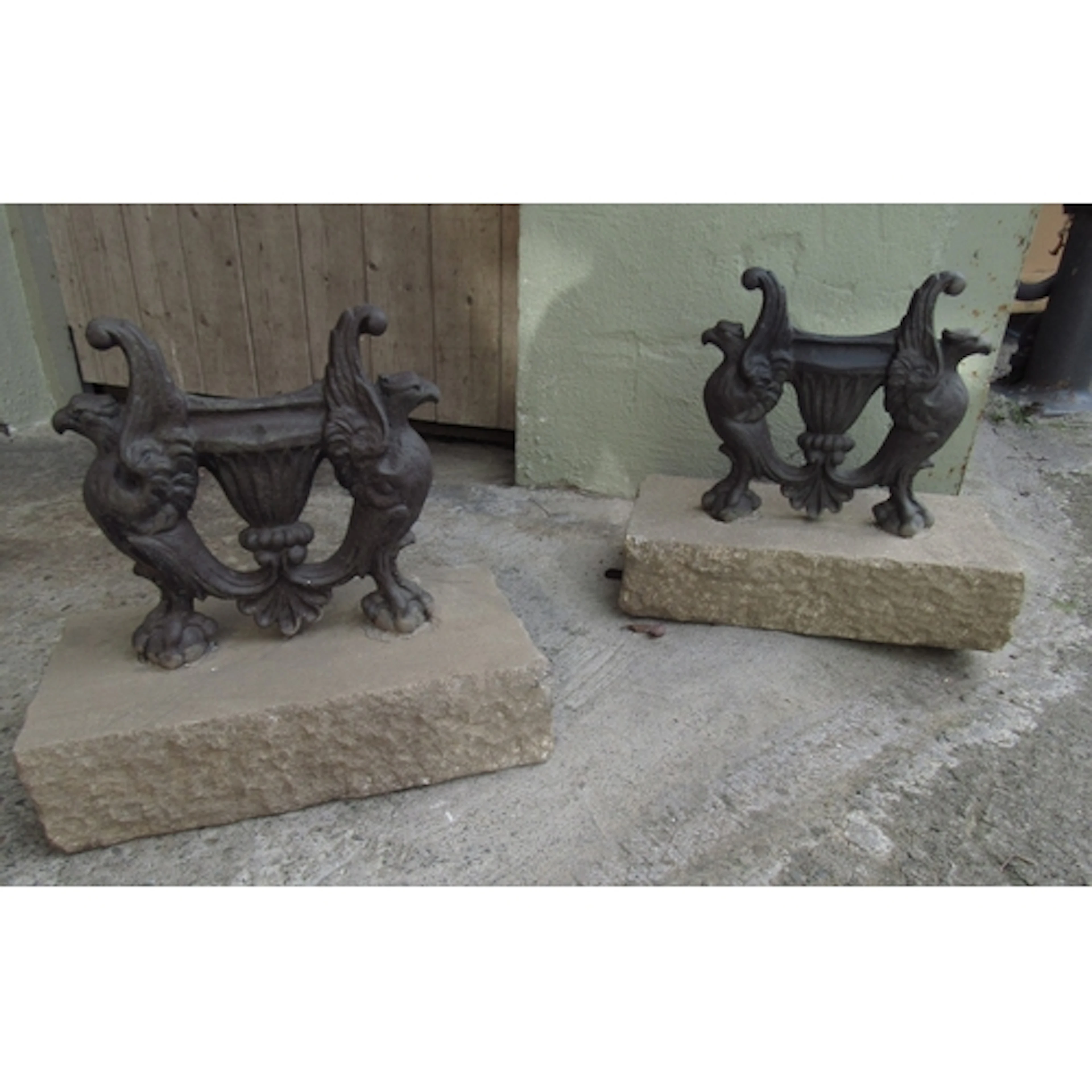 Fine Pair of Well Gast Griffin Motif Cast Iron Footscrapers ...