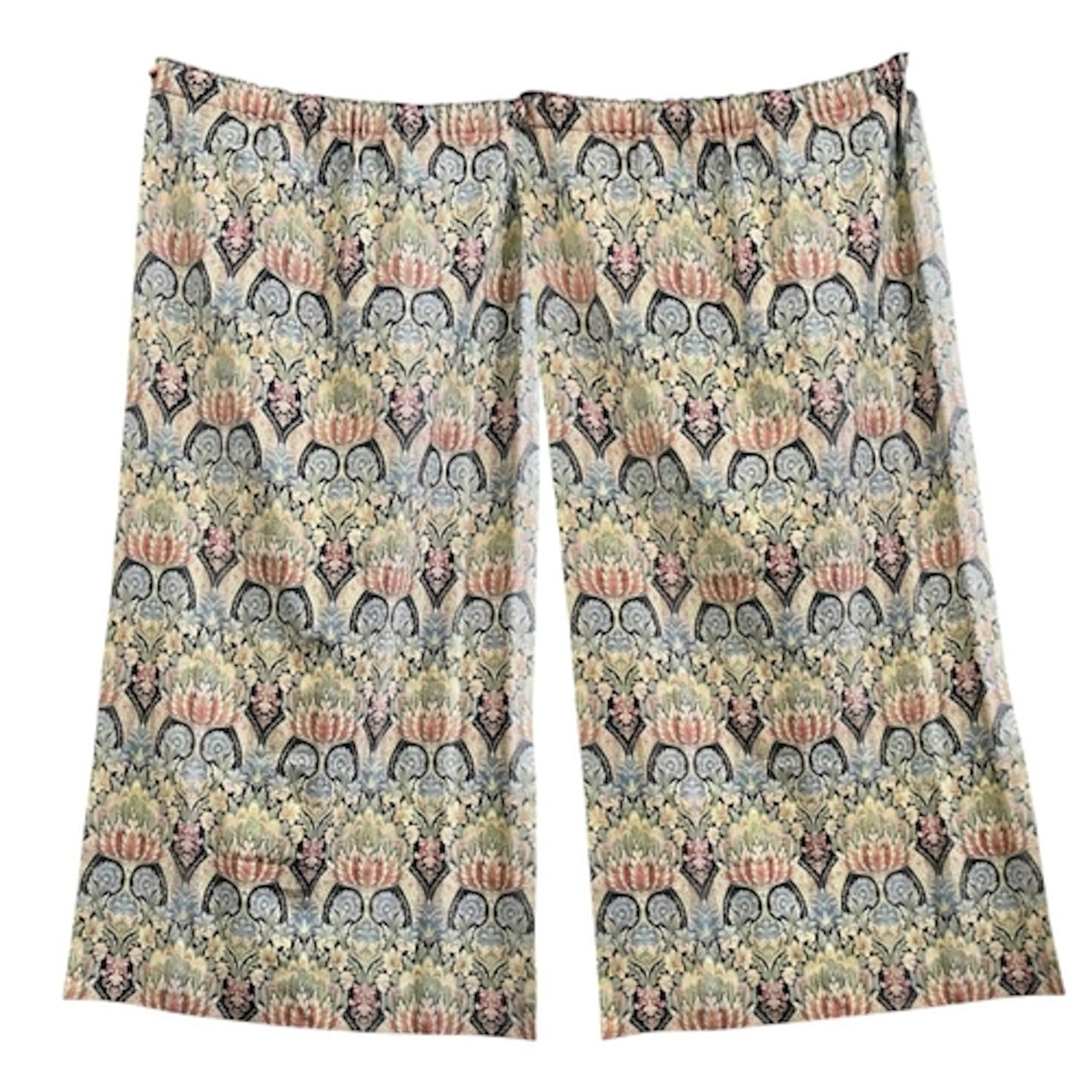 A pair of vintage Morris inspired machine embroidered foliat...