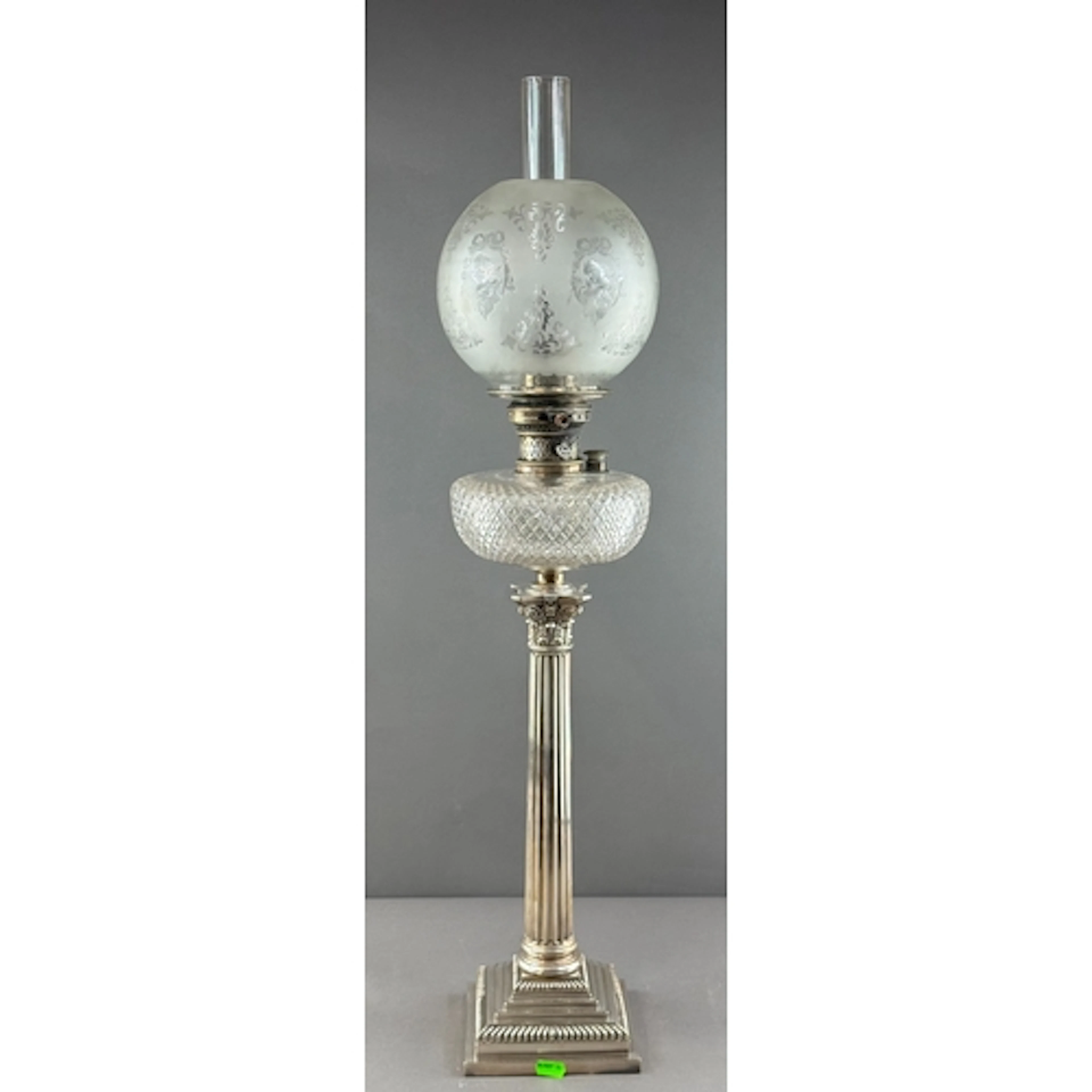 Decorative Arts: a 19th century silver plated Corinthian col...