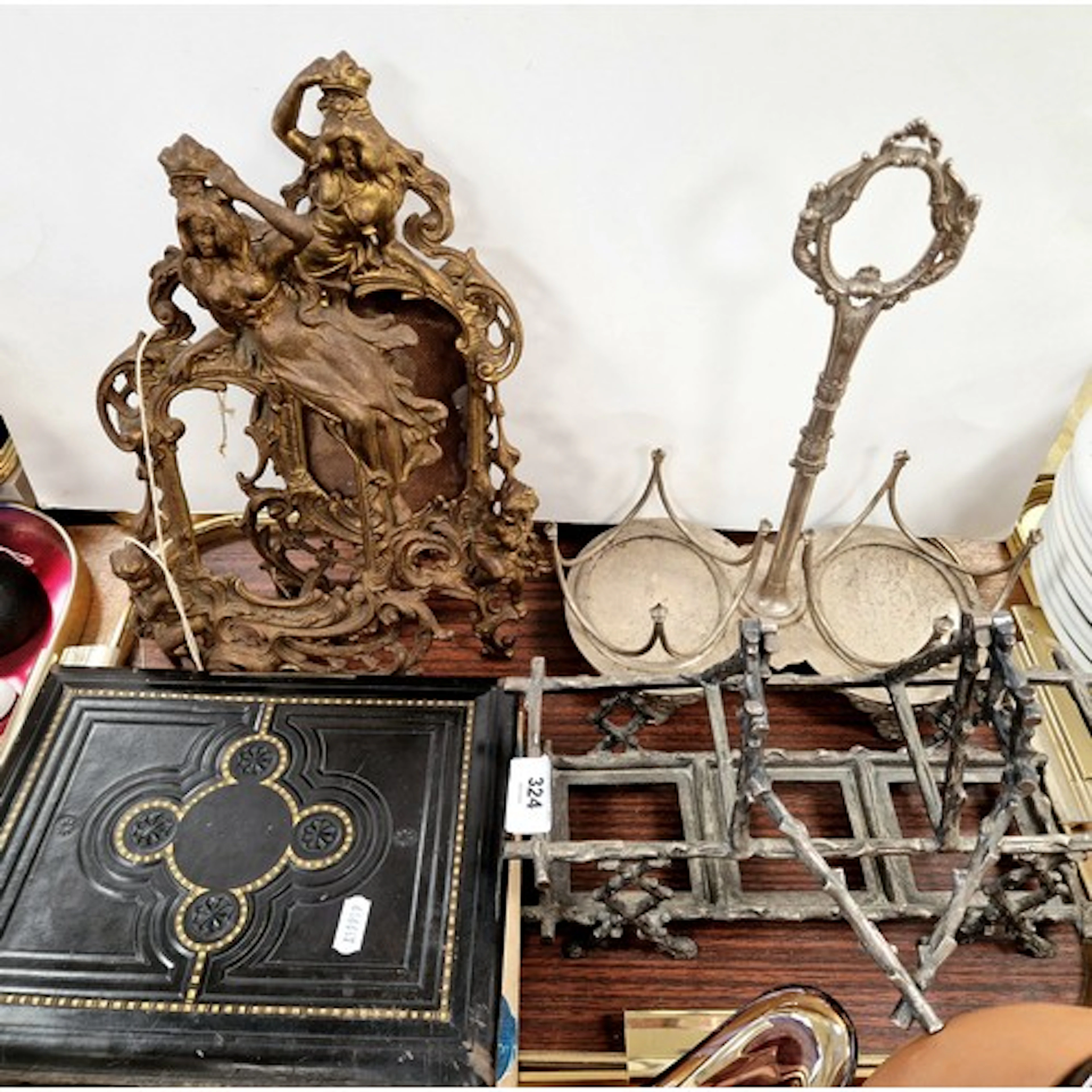 Epns naturalistic three bottle stand another also a pair of ...