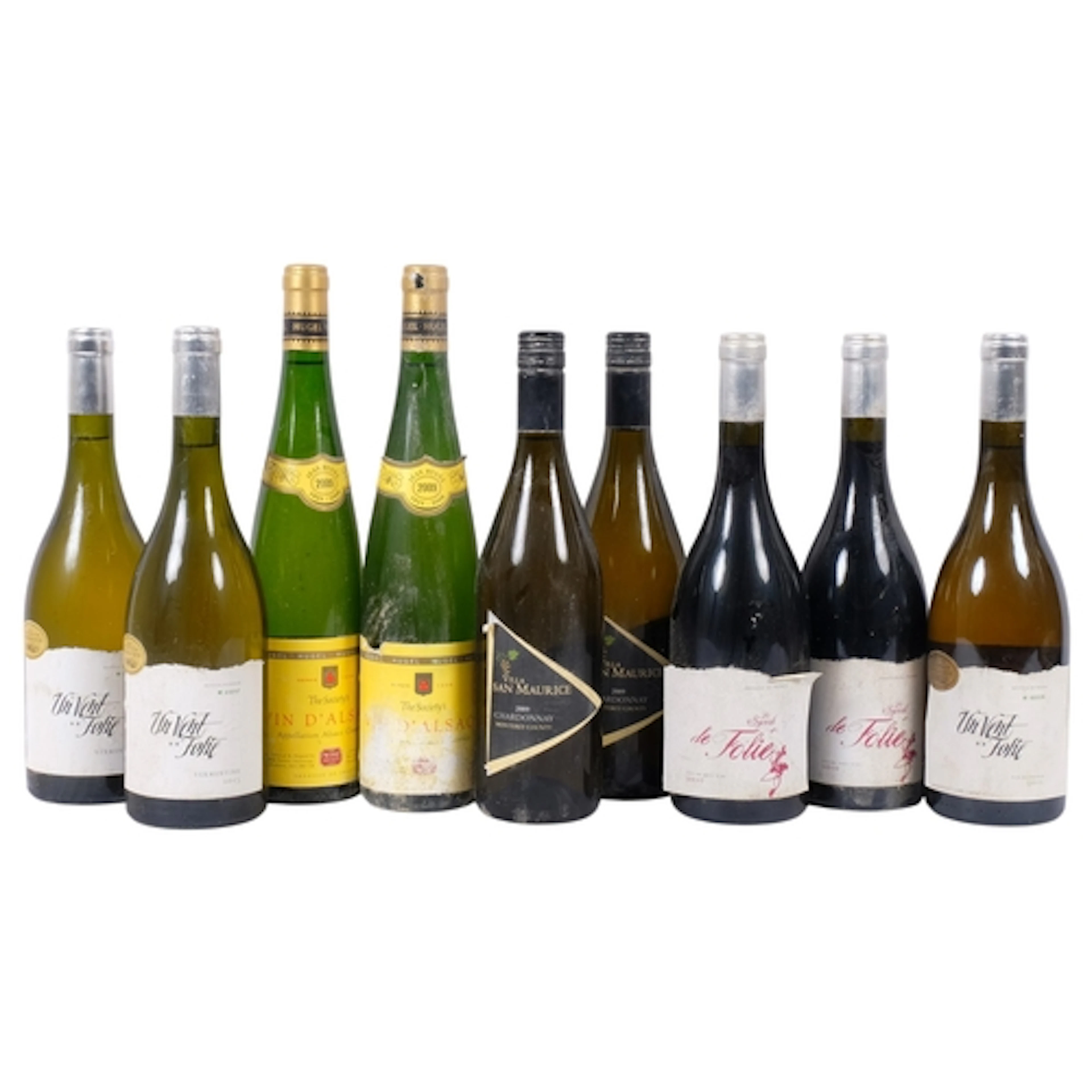 9 bottles of various wine, including 2 bottles of 2009 Villa...