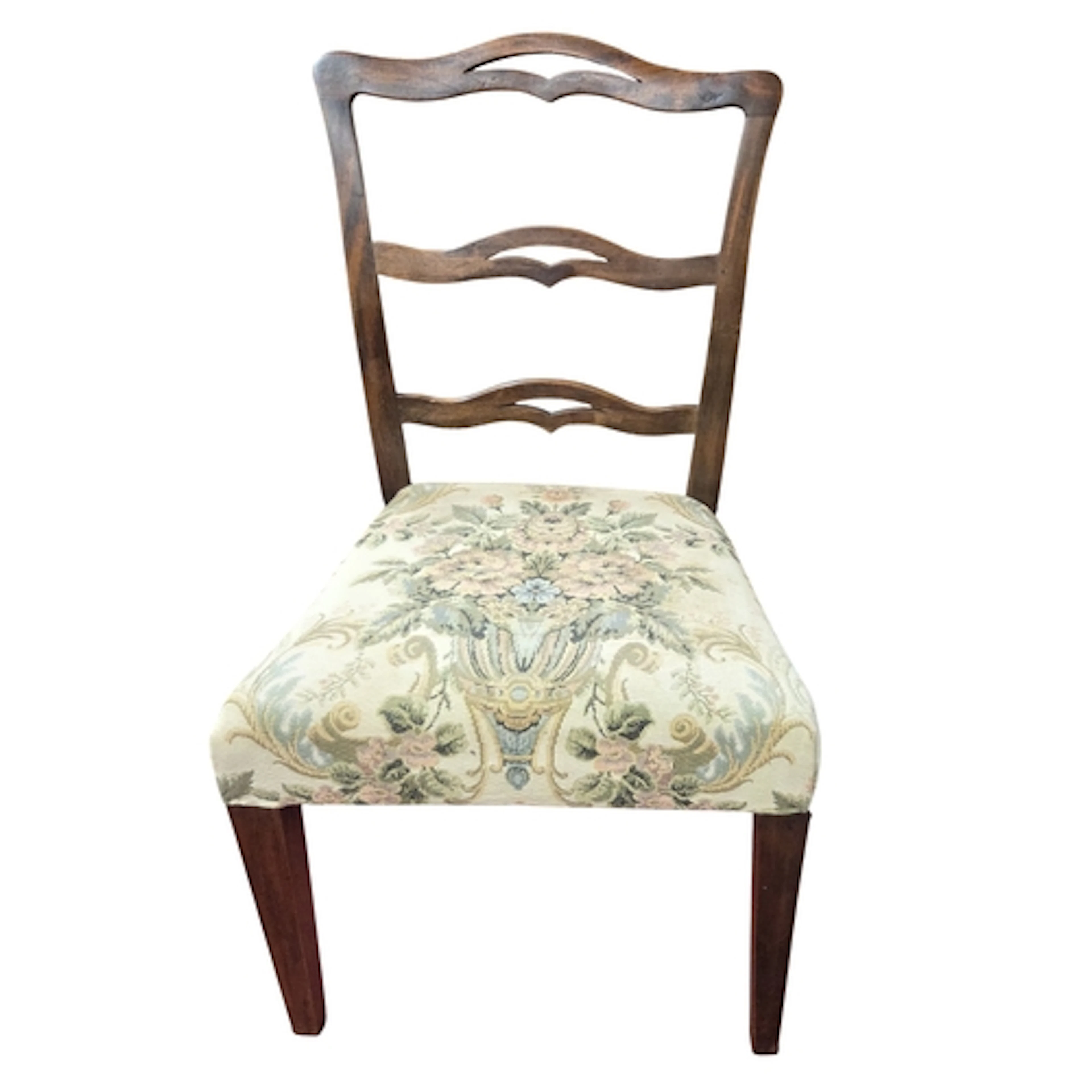 A 19th Century Mahogany Ladder back Dining Chair with Tapest...