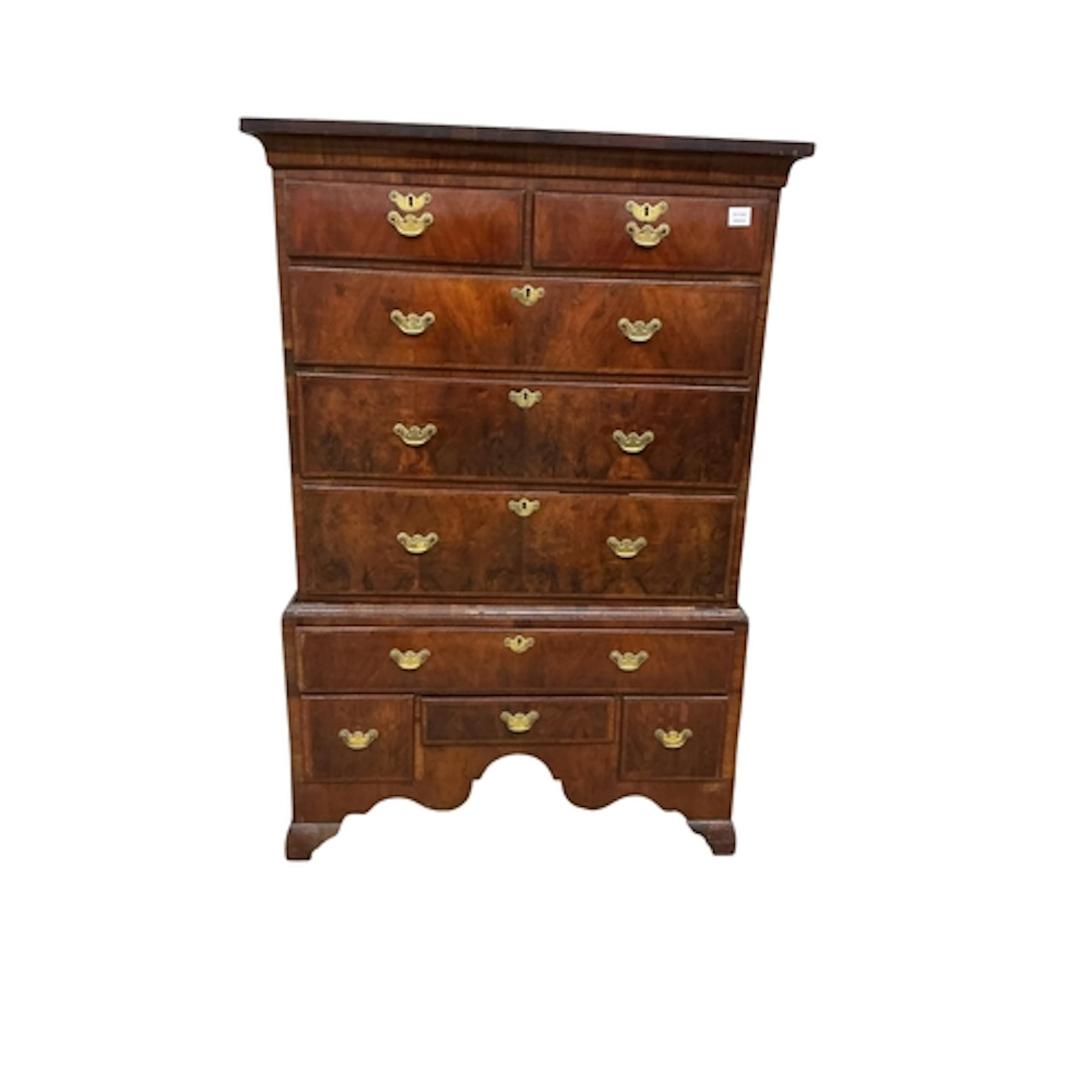 A George II walnut chest on stand, width 103cm, depth 54cm, ...
