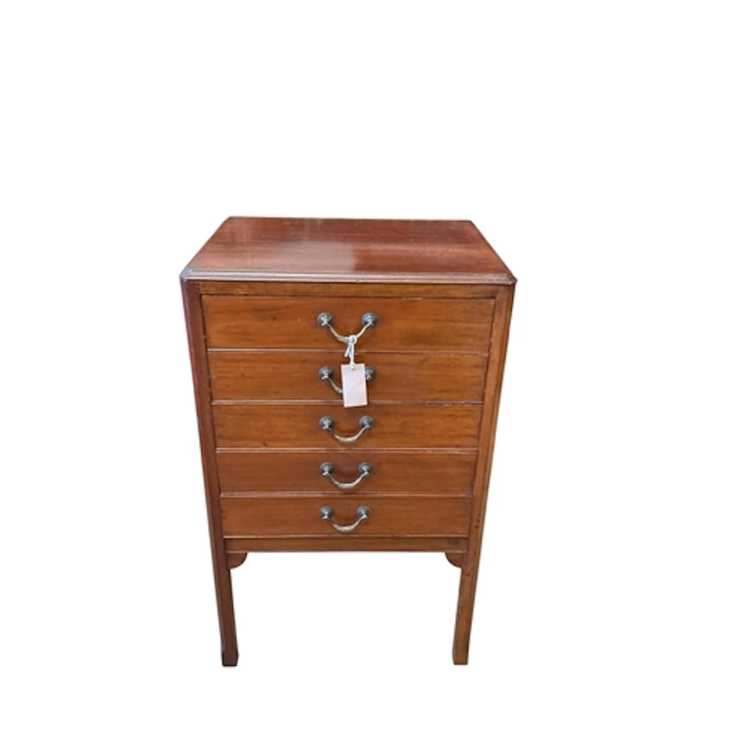 An Edwardian mahogany music cabinet, width 50cm, depth 37cm,...