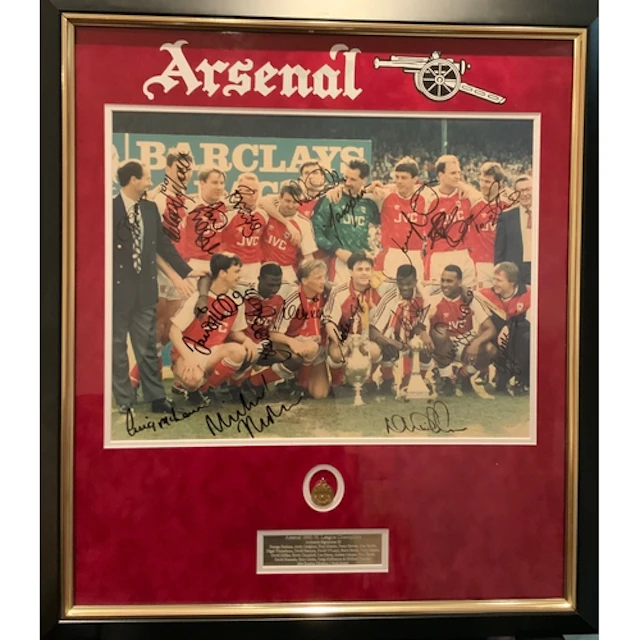 Arsenal 1988 - 1989 League Winners Signed Framed Football Ph...